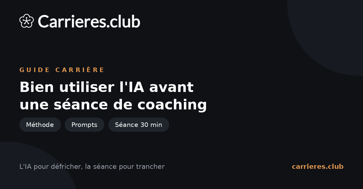 Guide Carrières Club : bien utiliser l'IA avant une séance de coaching