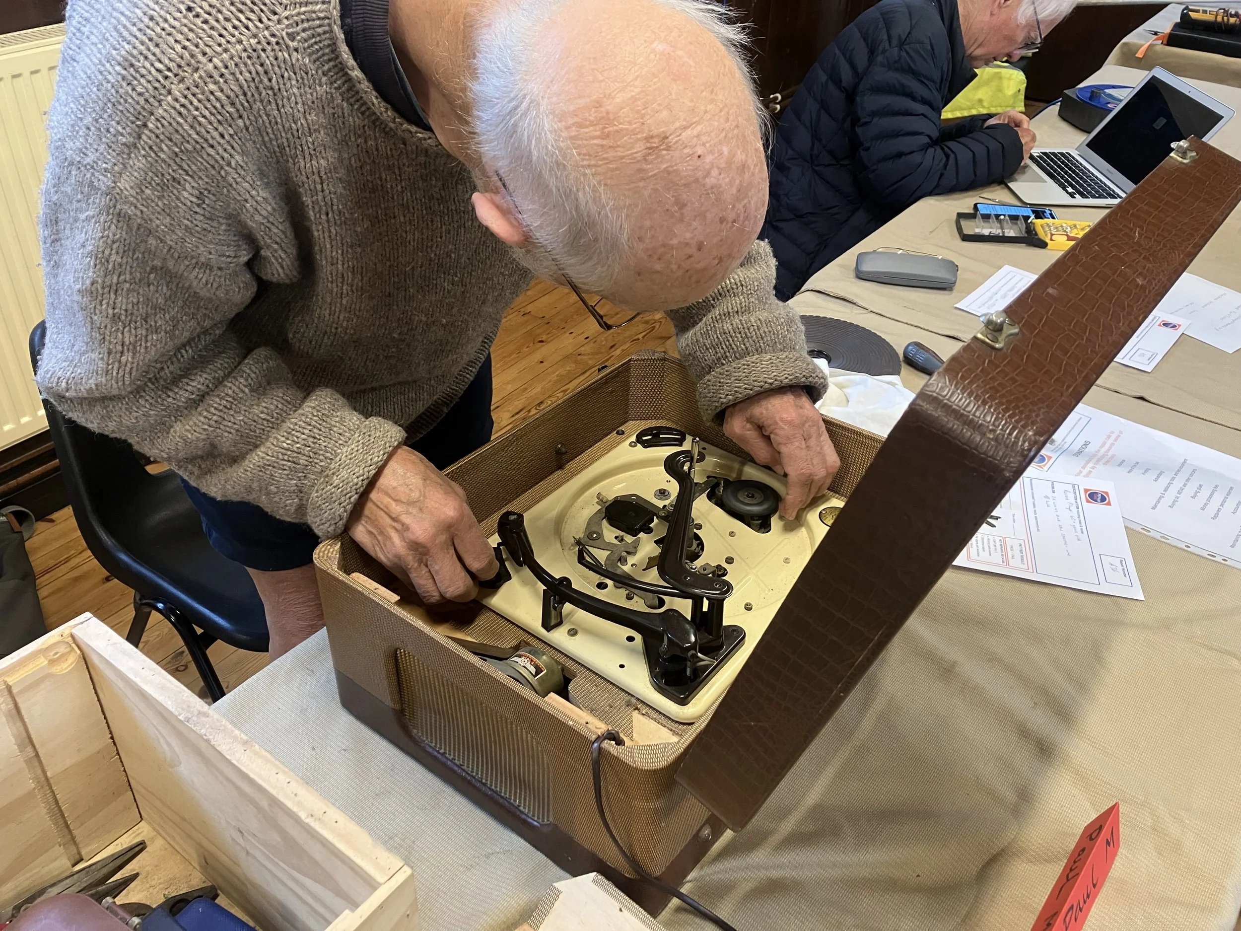 Paul working on a record deck