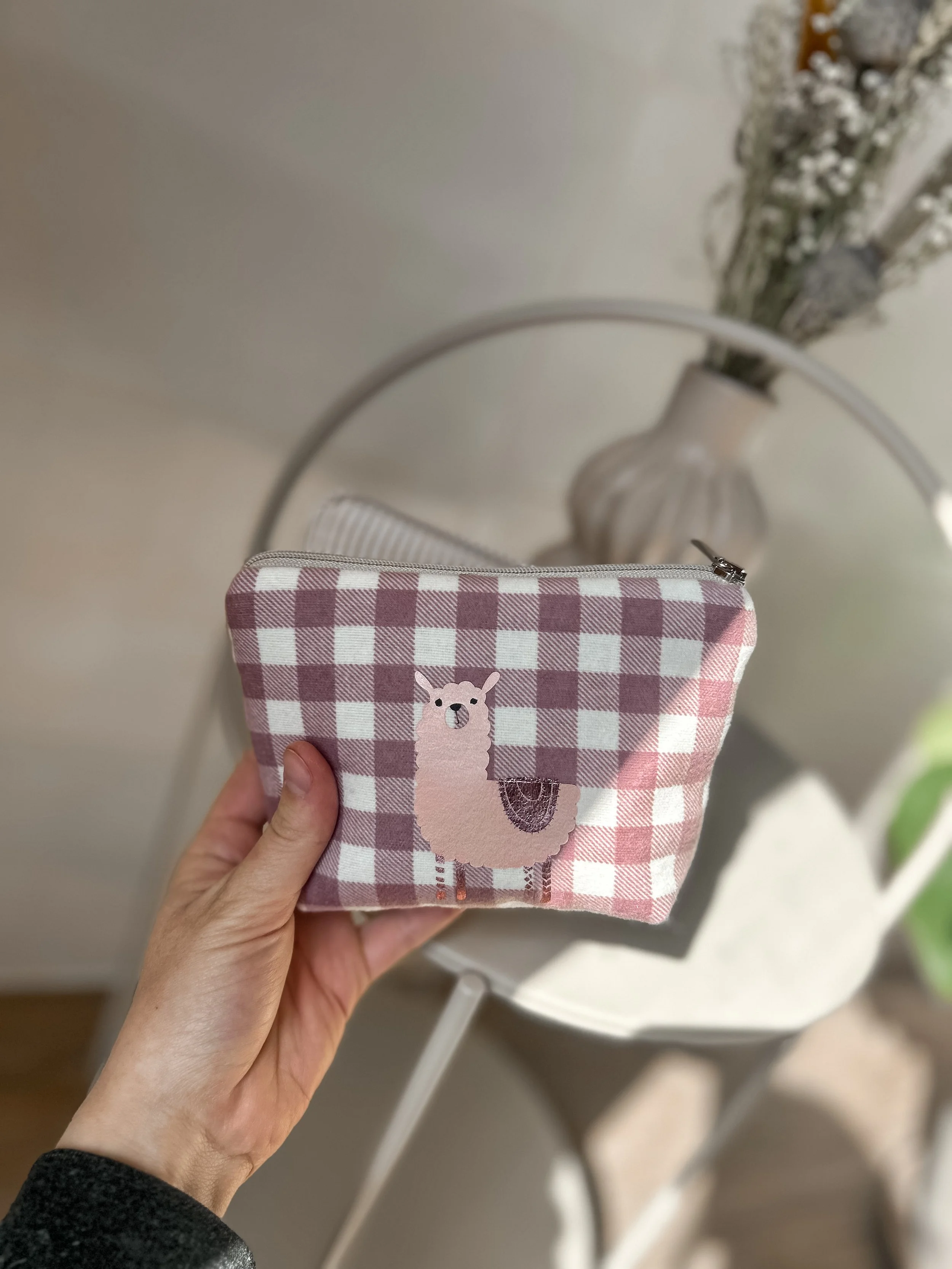 Toaletna torbica Madeira I Pink check