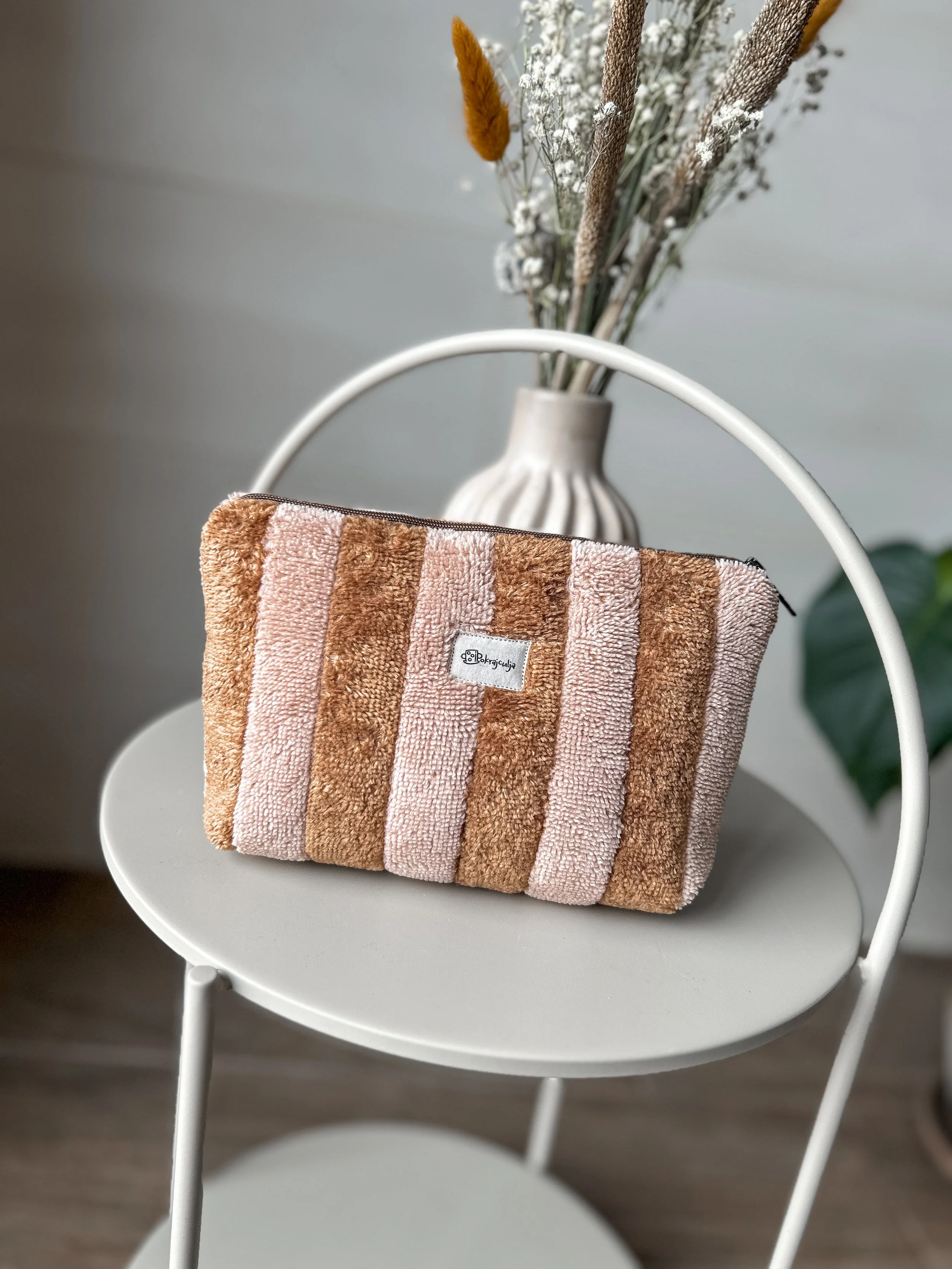 Toaletna torbica Emilia I Caramel stripe