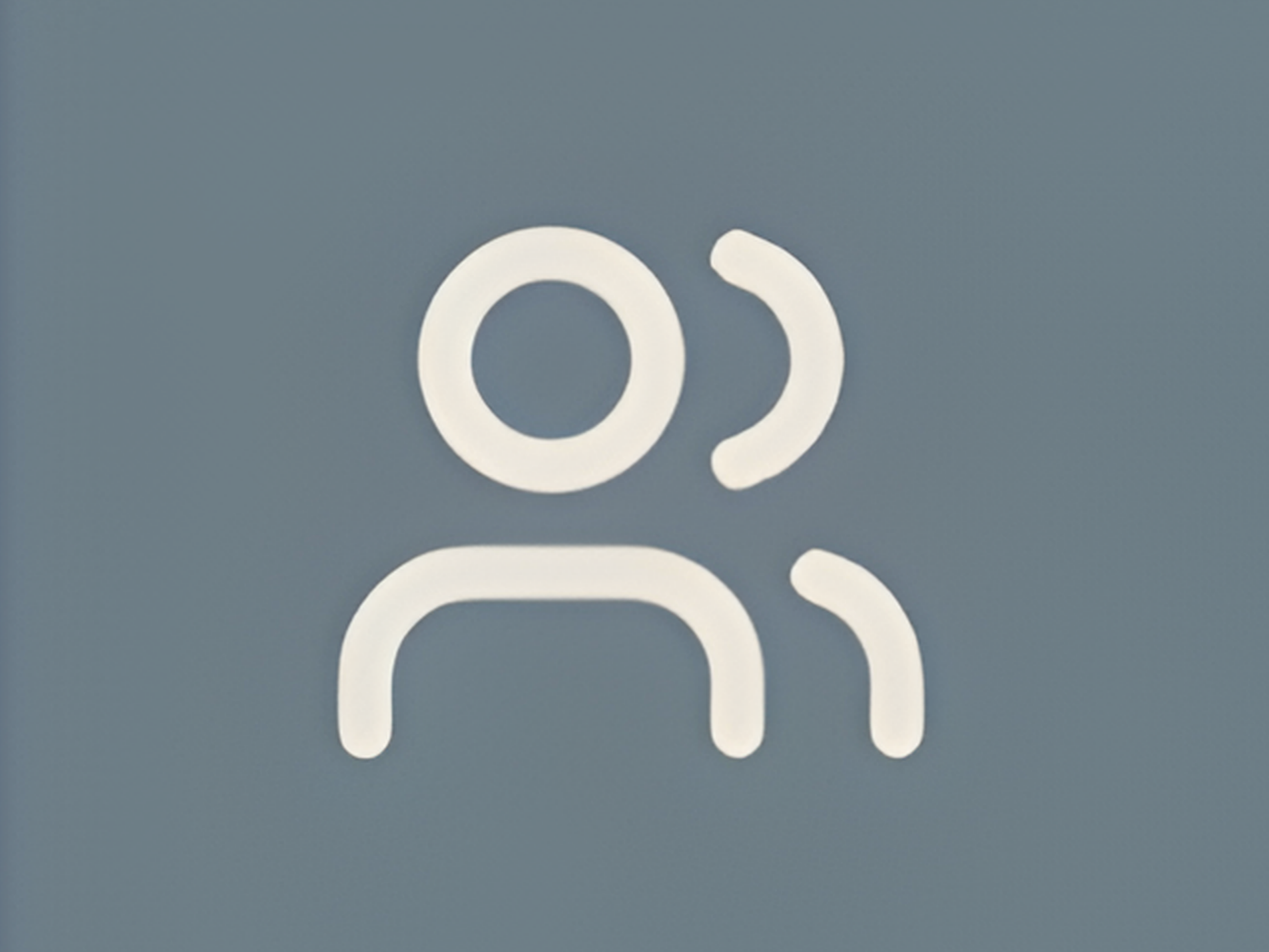 Stylized icon of a person, composed of simple white lines on a gray background, representing a user profile.