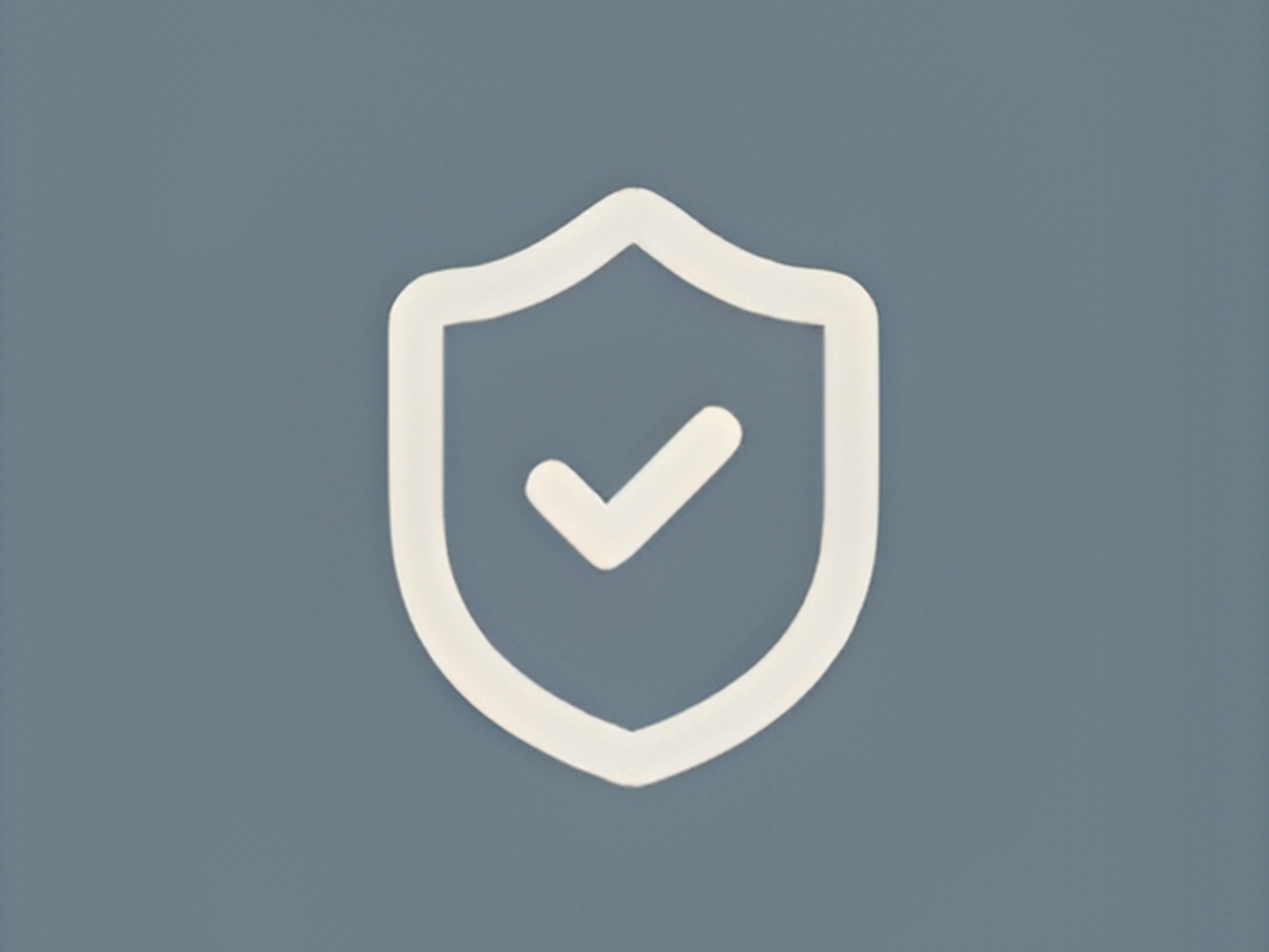 White shield with a check mark inside on a gray background, symbolizing security or protection.