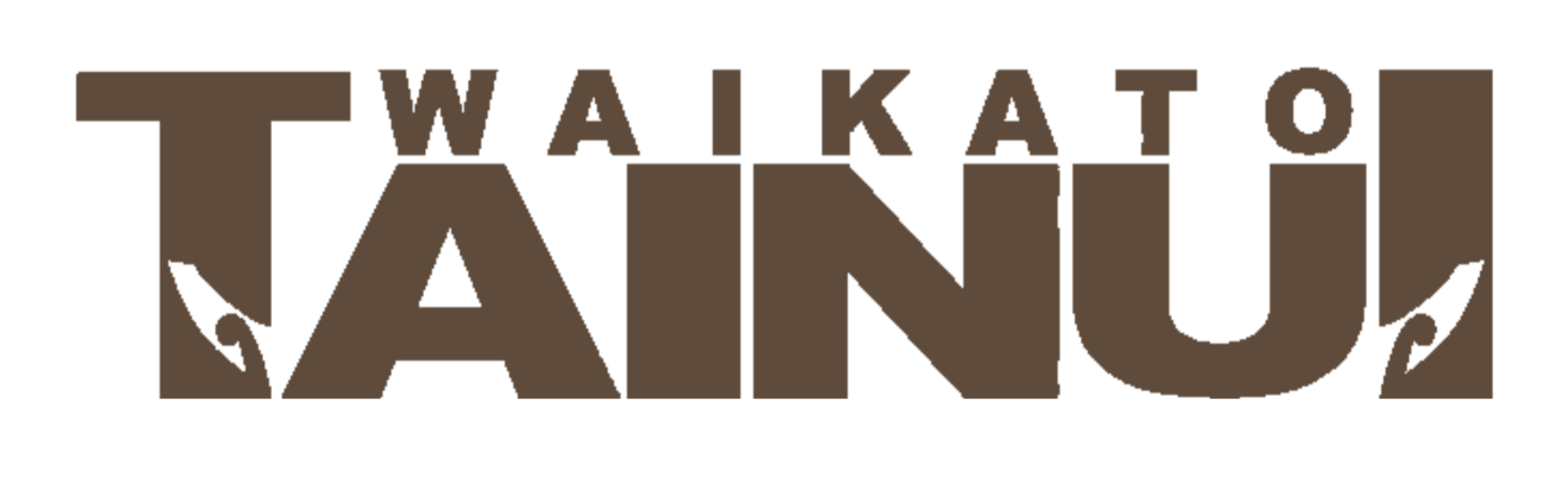 Stylized text reading 'Walkin' TAINU' in brown lettering with a paw print replacing the letter 'O' in 'Walkin'.