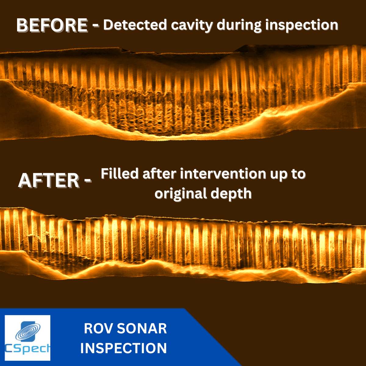 Results of underwater sonar inspection