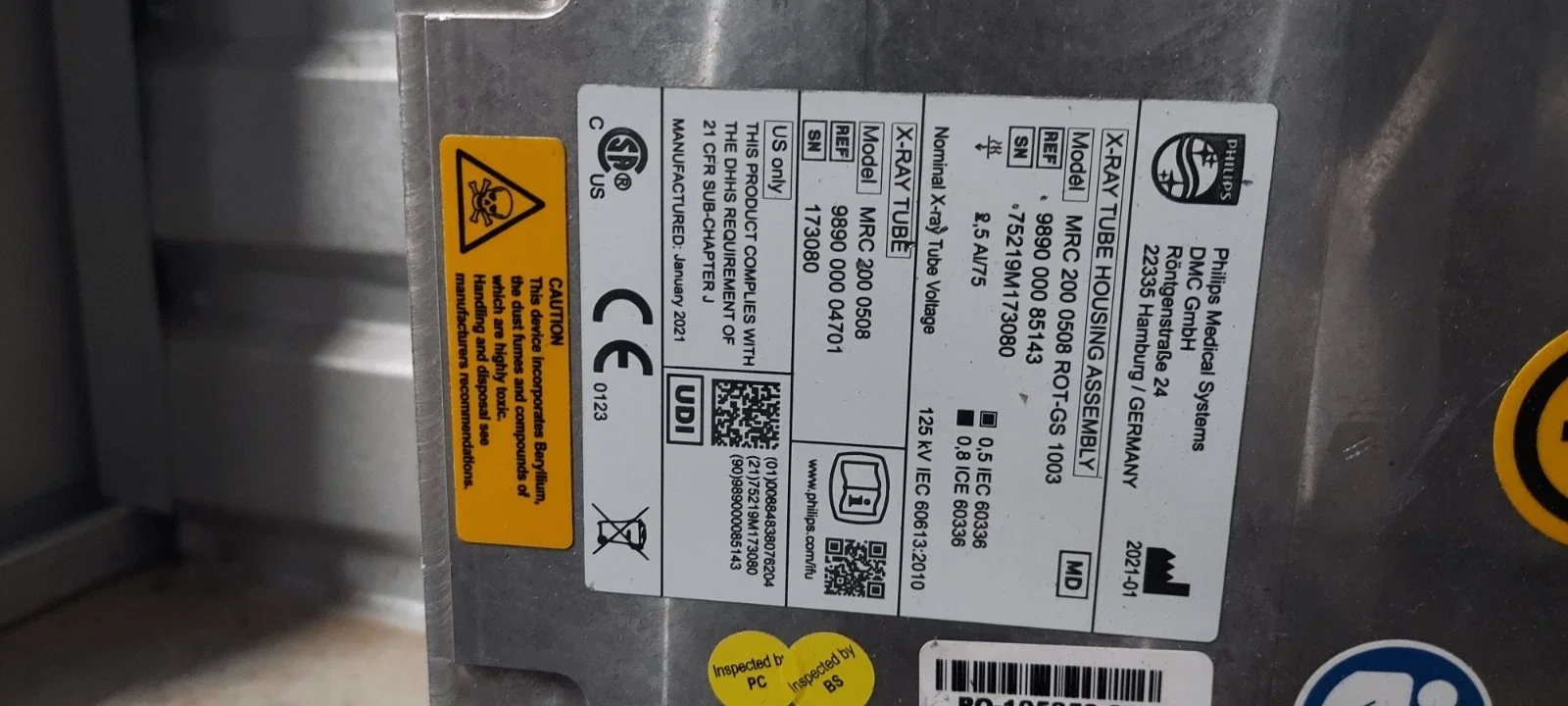 Philips MRC200 0508 ROT-GS 1003 Xray Tube 989000085143