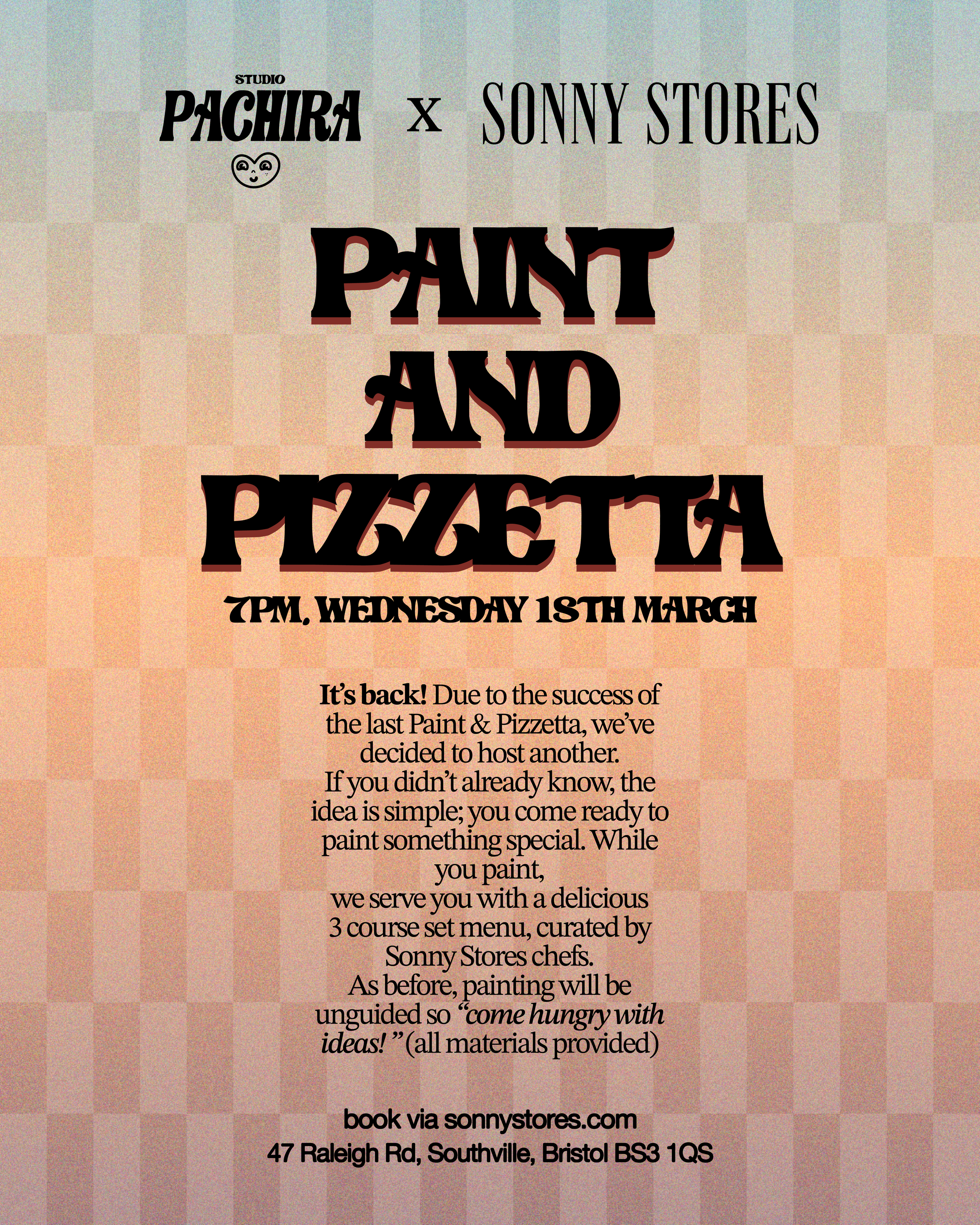 Paint and Pizzetta at Sonny Stores