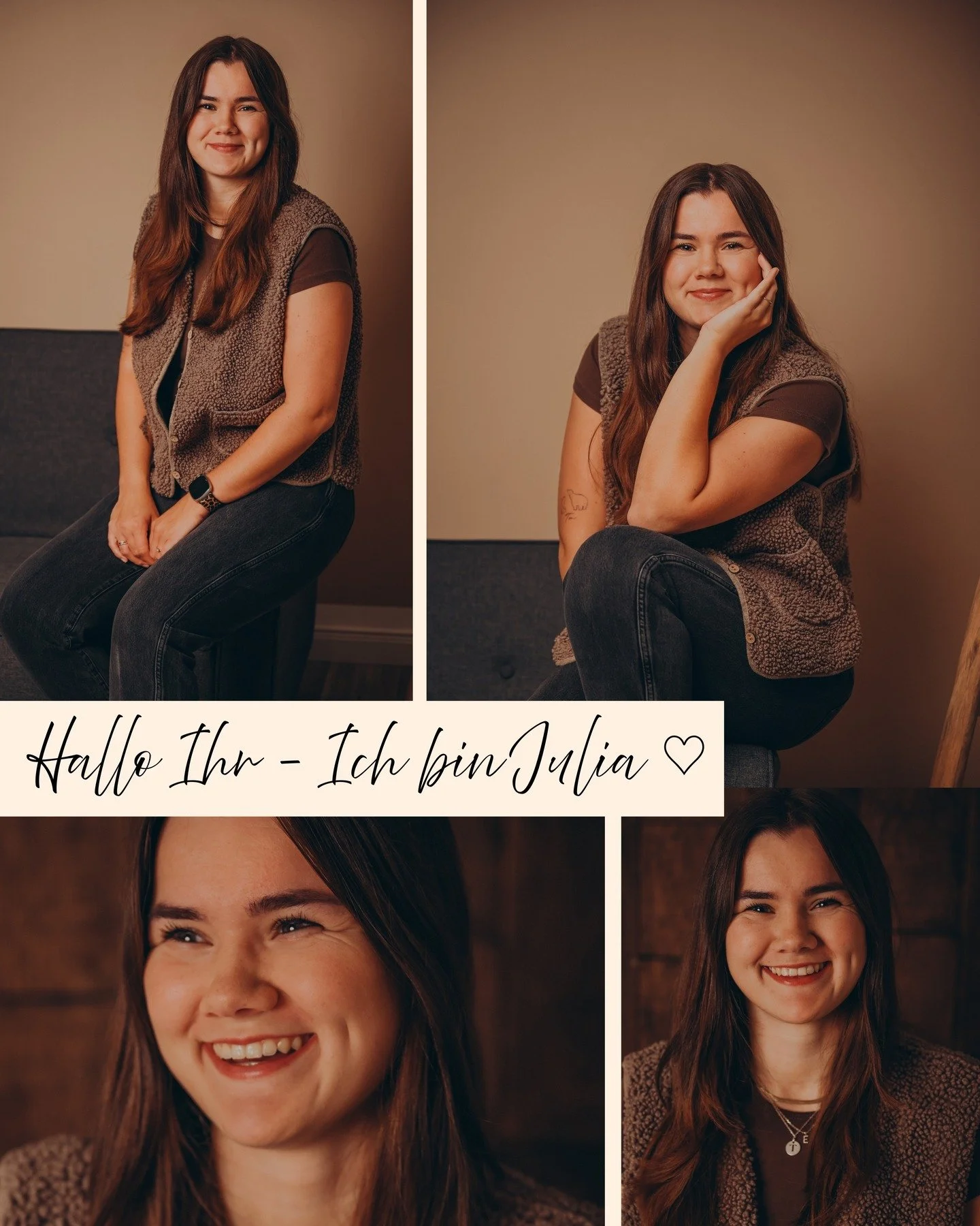 Hallo Ihr Lieben, ich bin Julia, der Kopf hinter der Kamera ♡

Gerne m&ouml;chte ich mich kurz bei euch vorstellen. Von 2017 - 2020 habe ich meine Ausbildung zur Fotografin in einem Werbefotostudio in Meppen absolviert. Die Zeit dort hat mich fachlic