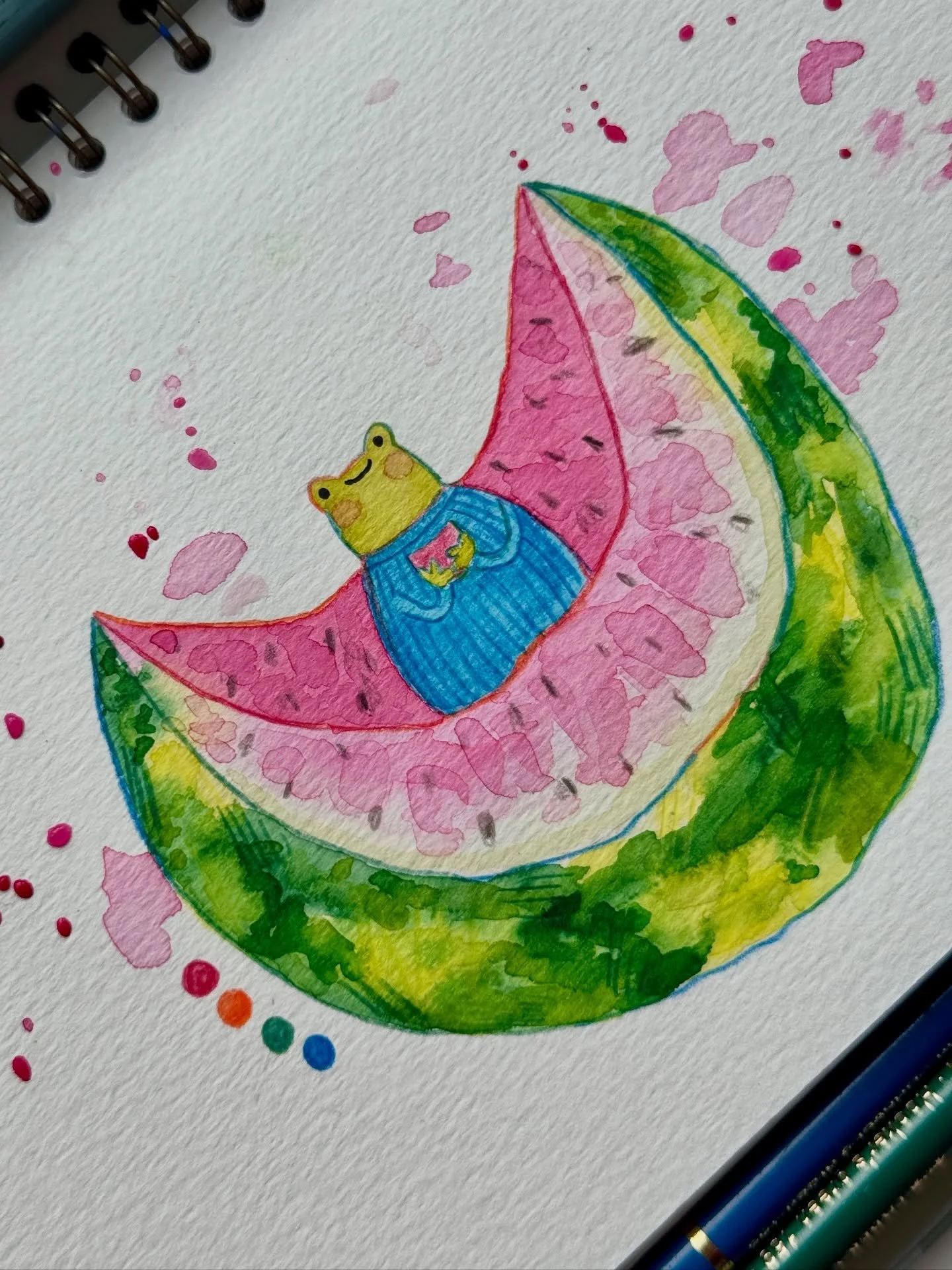 #peachtober day 19: melon🍉🐸✨
No pressure to participate this year (because I’m way too busy) but I still wanted to use a few of the prompts! We made it to day nineteen, I never thought that I would get this far!
Made with @fabercastellneder