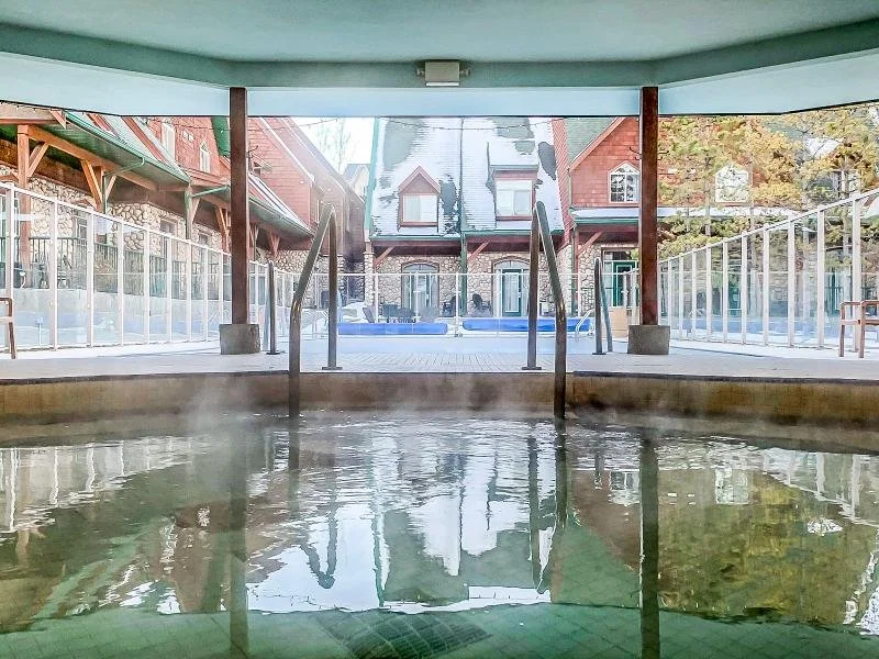 Large outdoor covered hot tub