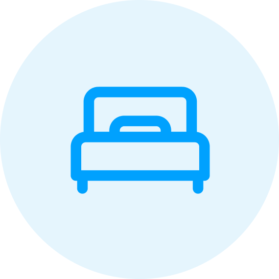 Icon of a printer on a blue circular background.