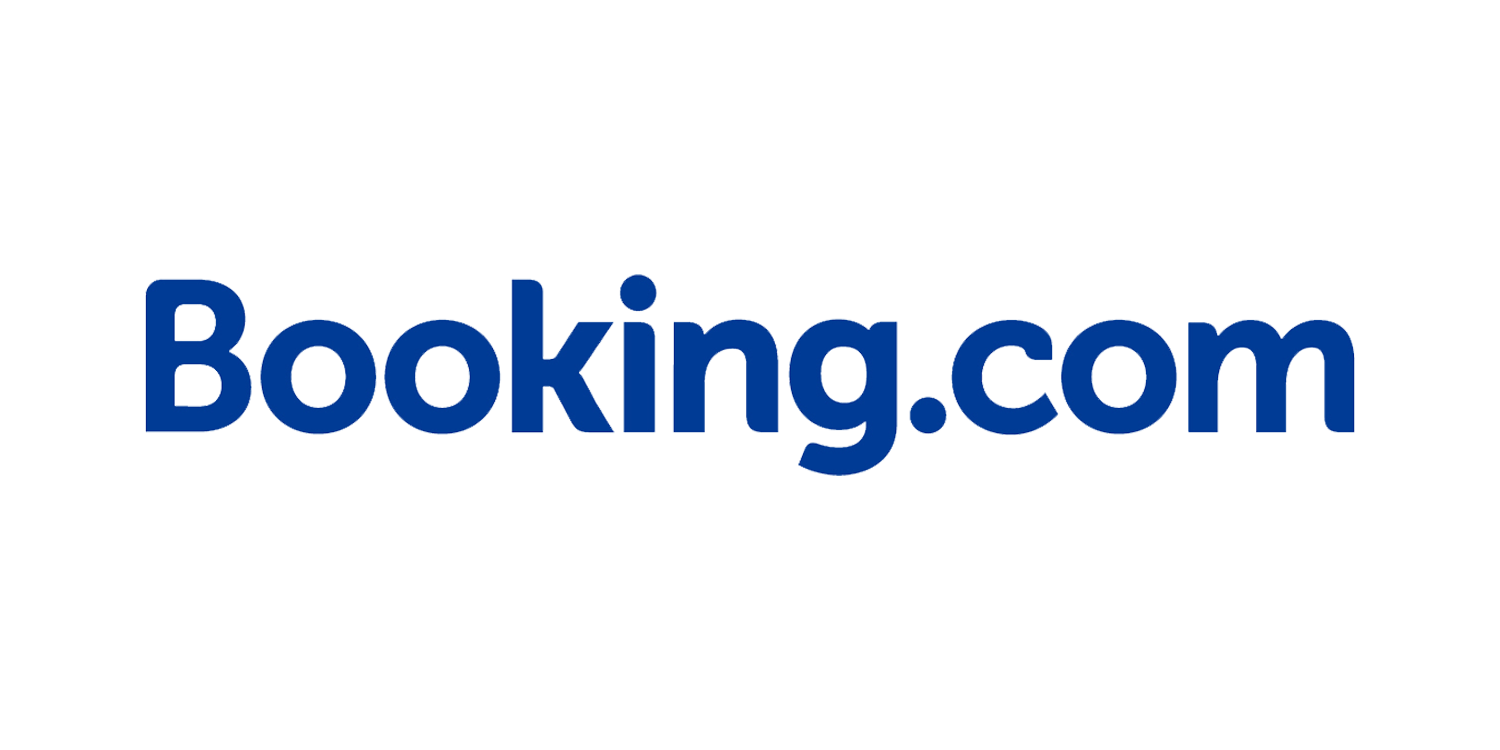 Booking.com logo with white background and blue text
