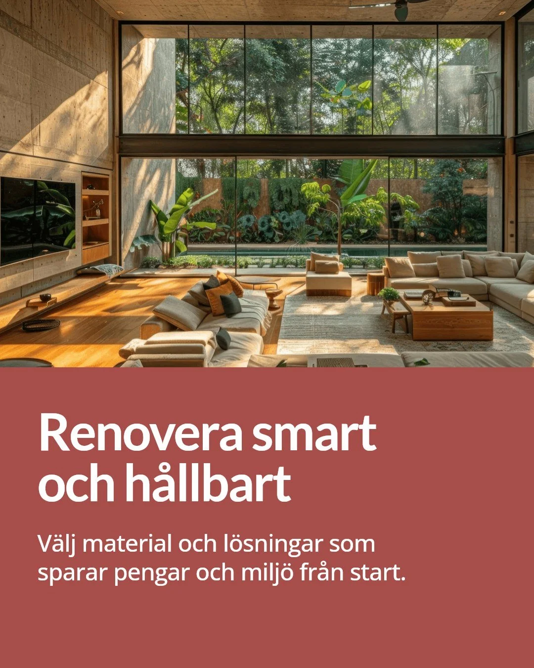 G&ouml;r din renovering b&aring;de milj&ouml;v&auml;nlig och kostnadseffektiv med enkla, smarta val:

&ndash; V&auml;lj h&aring;llbara material som h&aring;ller l&auml;nge och minskar milj&ouml;p&aring;verkan.
&ndash; Planera noggrant f&ouml;r att un