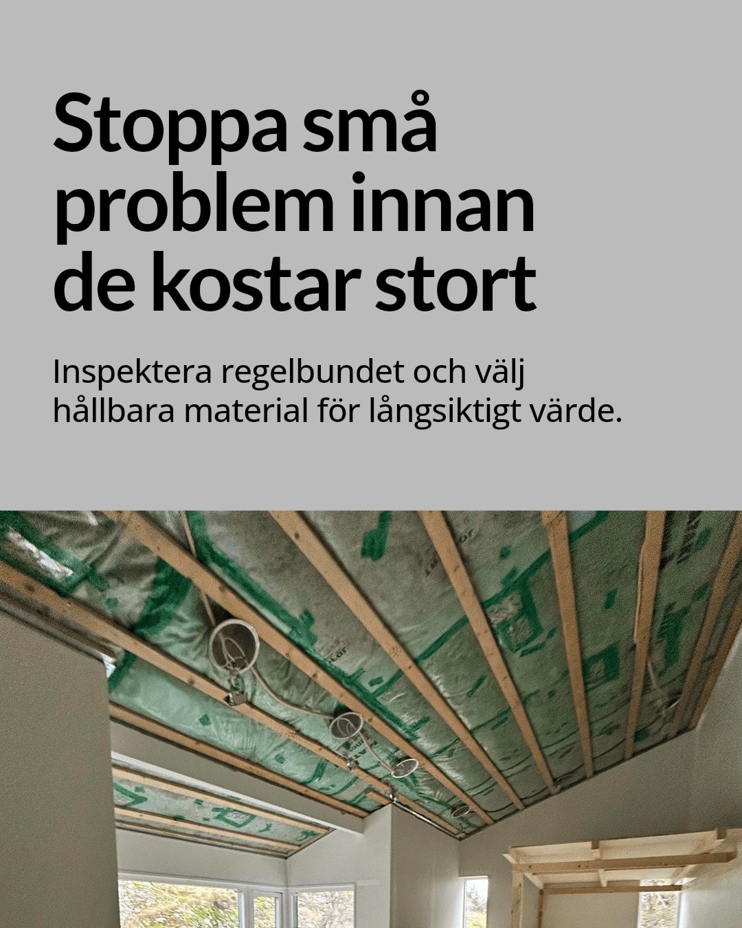 &Ouml;ka v&auml;rdet p&aring; din fastighet med smart underh&aring;ll.

Regelbunden sk&ouml;tsel f&ouml;rebygger dyra reparationer och h&aring;ller ditt hem i toppskick.

&bull; Inspektera och &aring;tg&auml;rda sm&aring; problem innan de v&auml;xer.