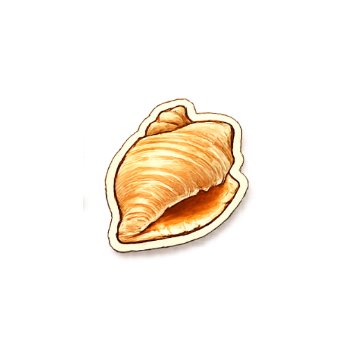 Sticker of a croissant with a brown filling.