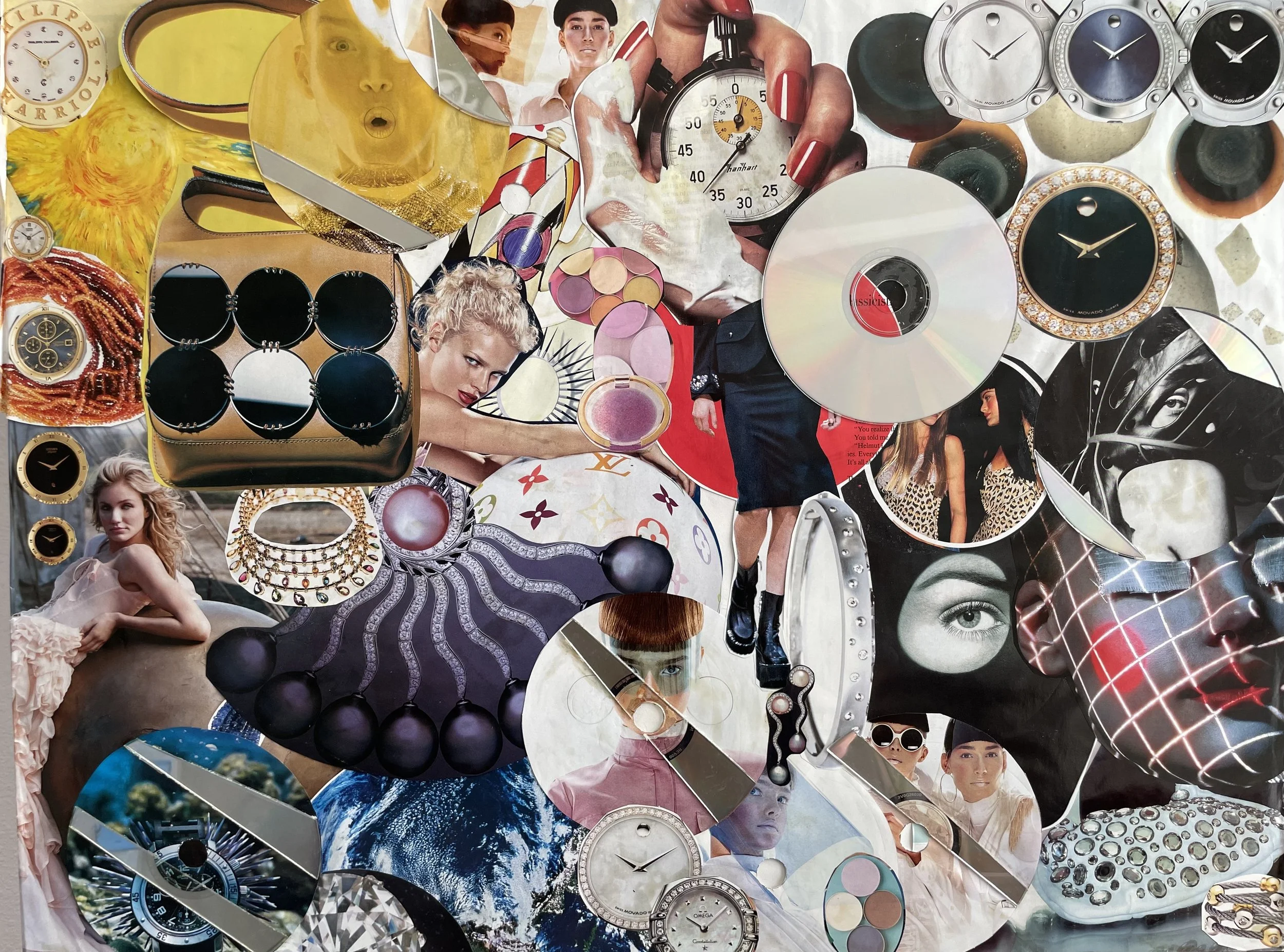 Circles - Collage of mixed media on paper