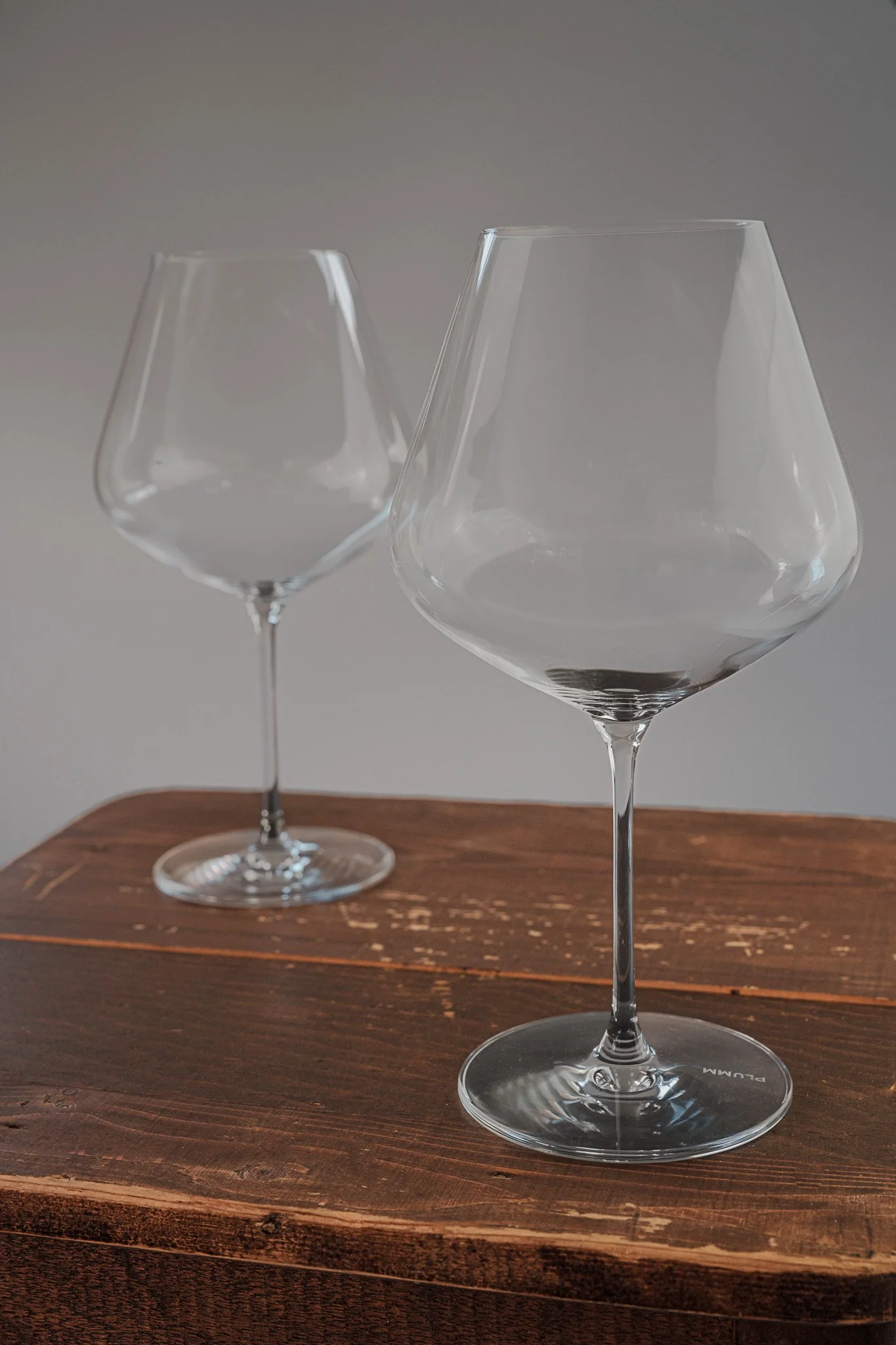 Plumm wine glass product photography – styled in studio
