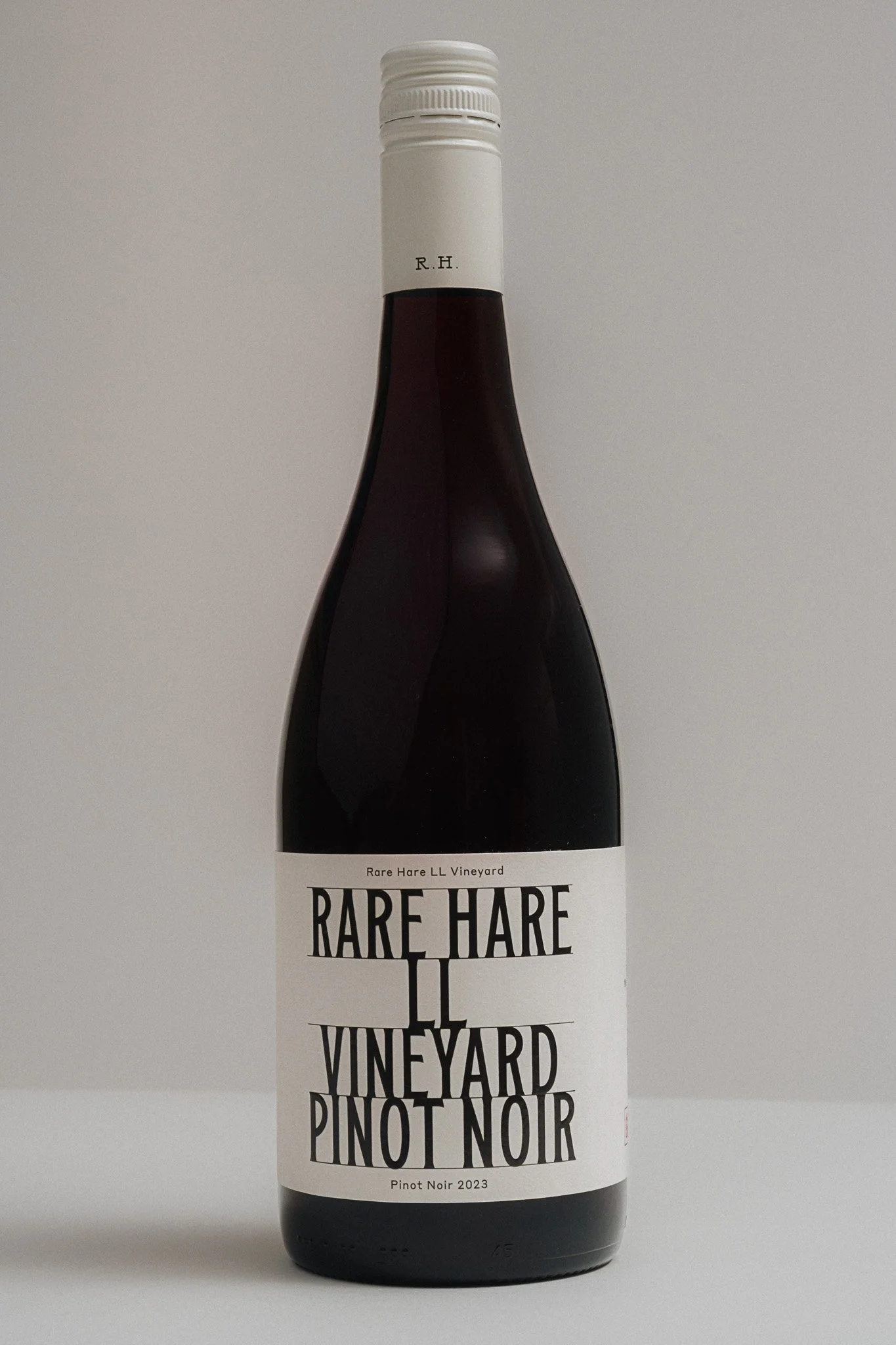 Rare Hare Vineyard Pinot Noir bottle – studio product photography