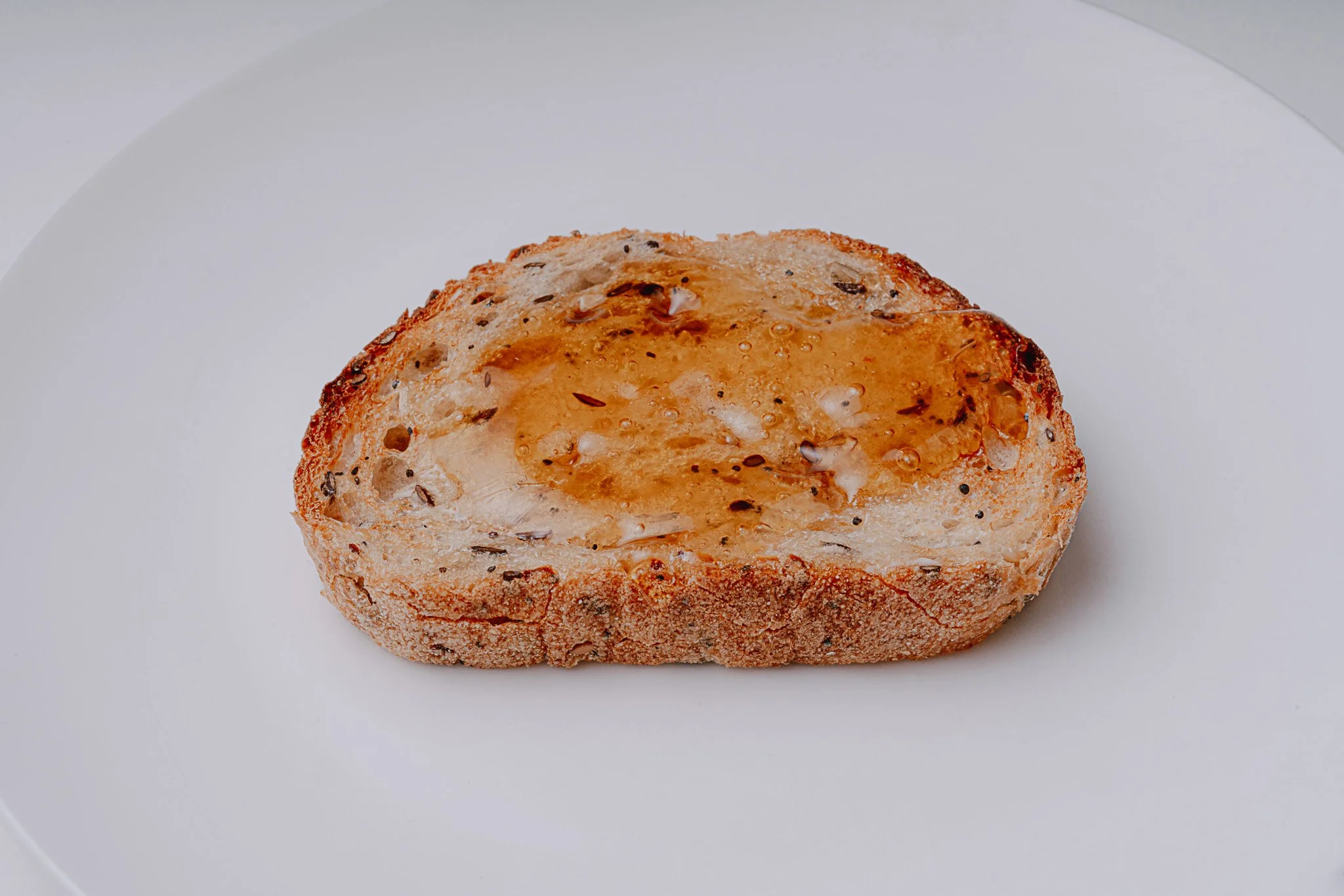 Pure Peninsula organic honey on toast – studio product photography