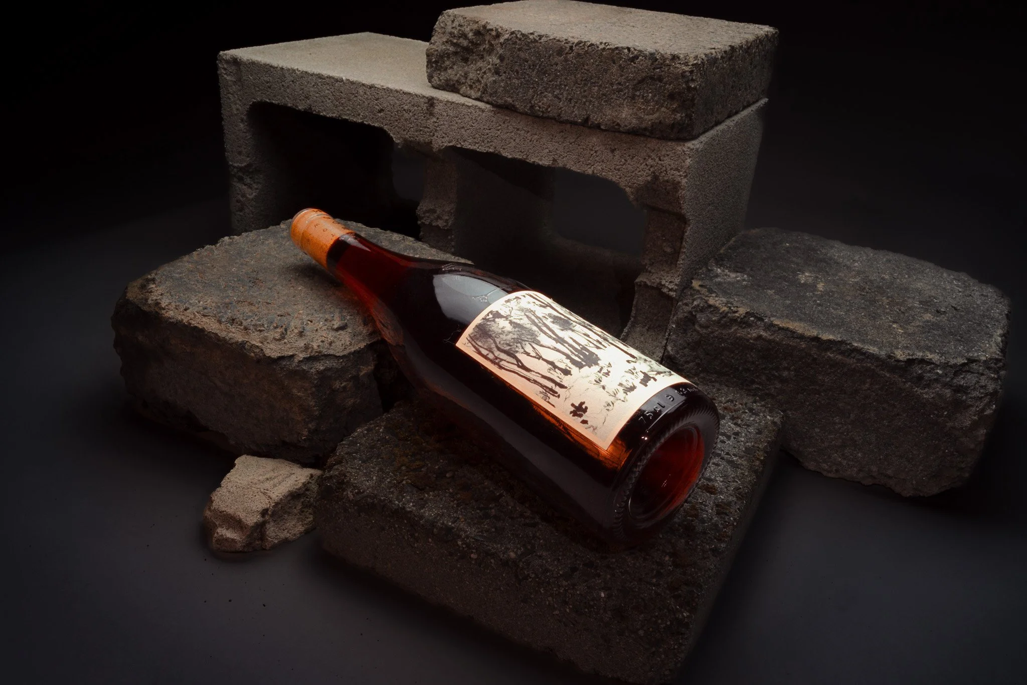 industrial style wine bottle photo of boomtown thanks grapes bottle.