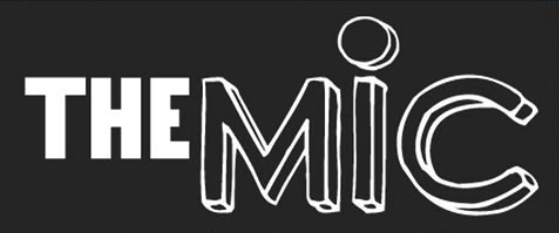 Stylized text spelling out 'The MIC' on a black background.