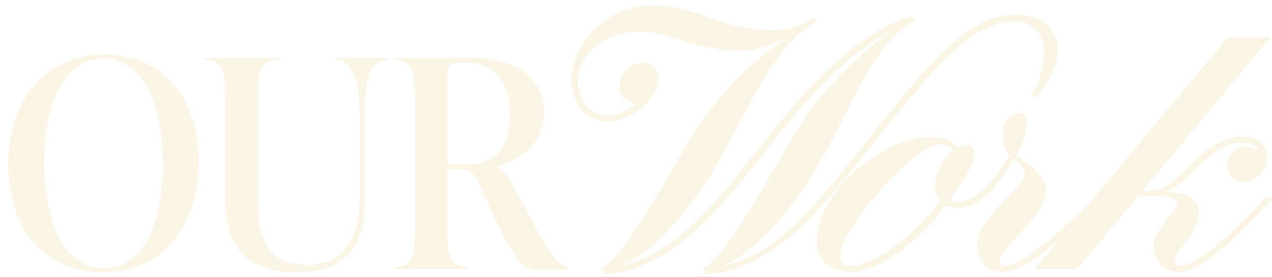 Close-up of the words "OURMARK" in elegant, cursive script on a black background.