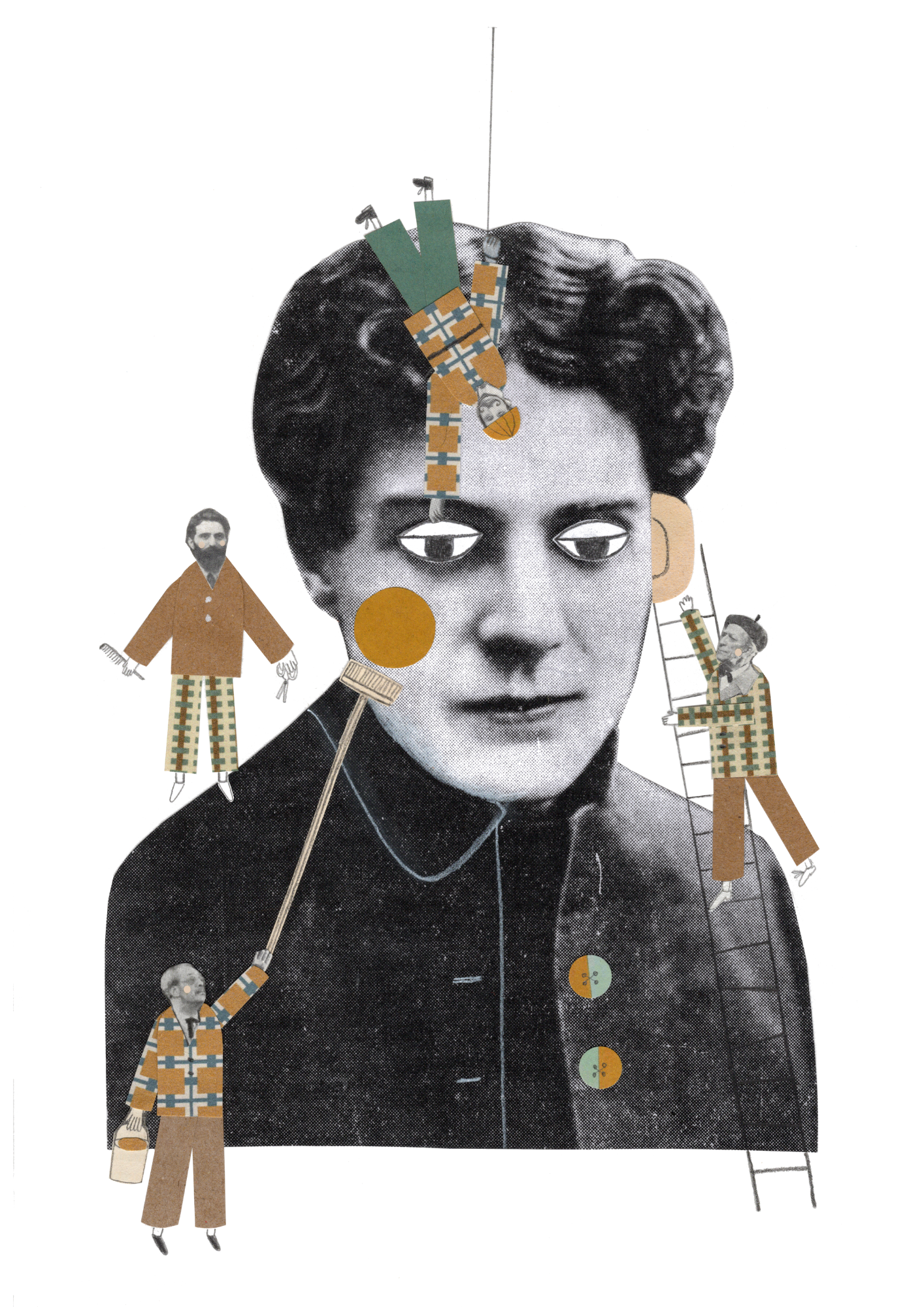 colaj despre maturizare cu un personaj principal pe care îl construiesc personaje în miniatură