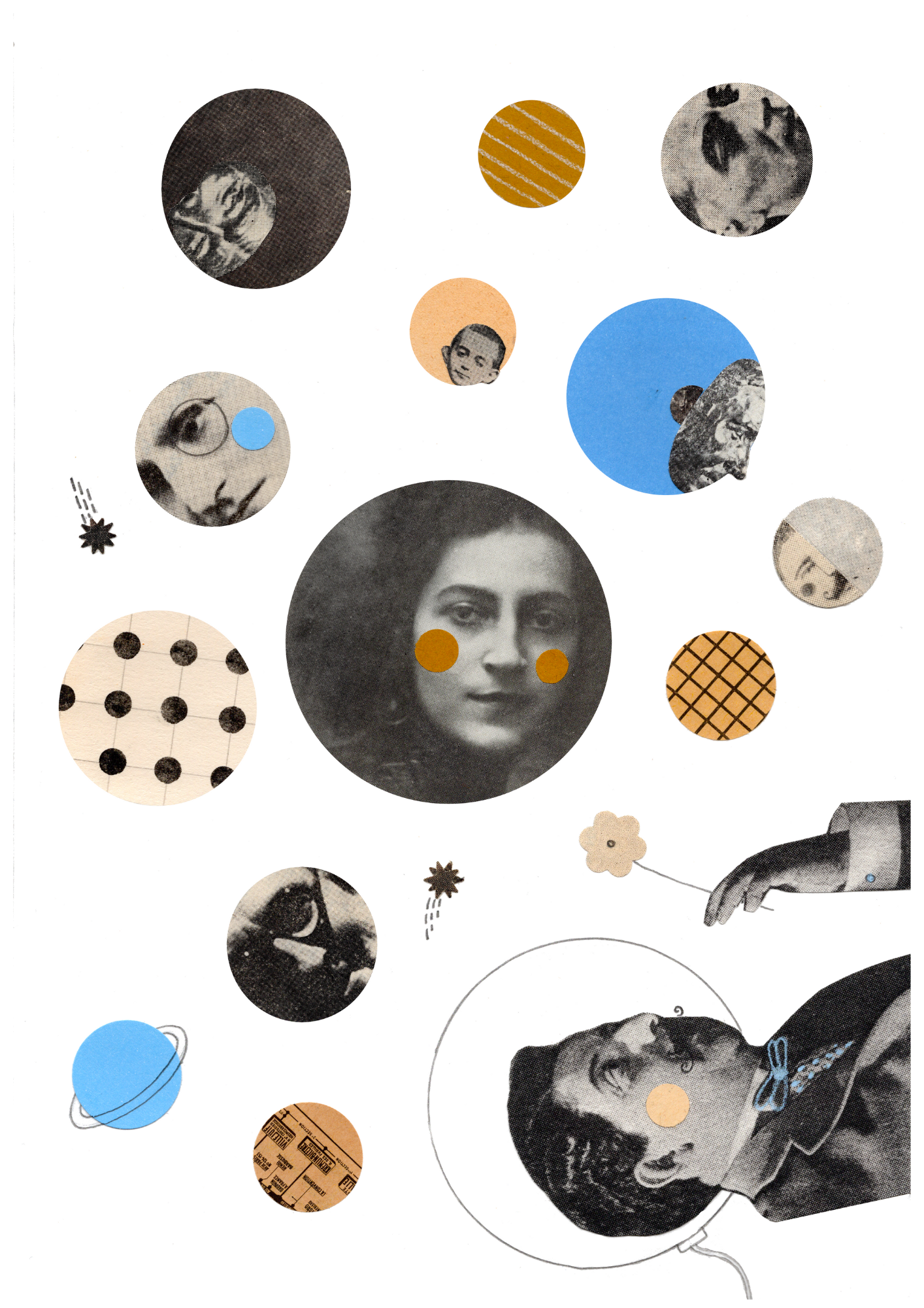 colaj cu planete colorate