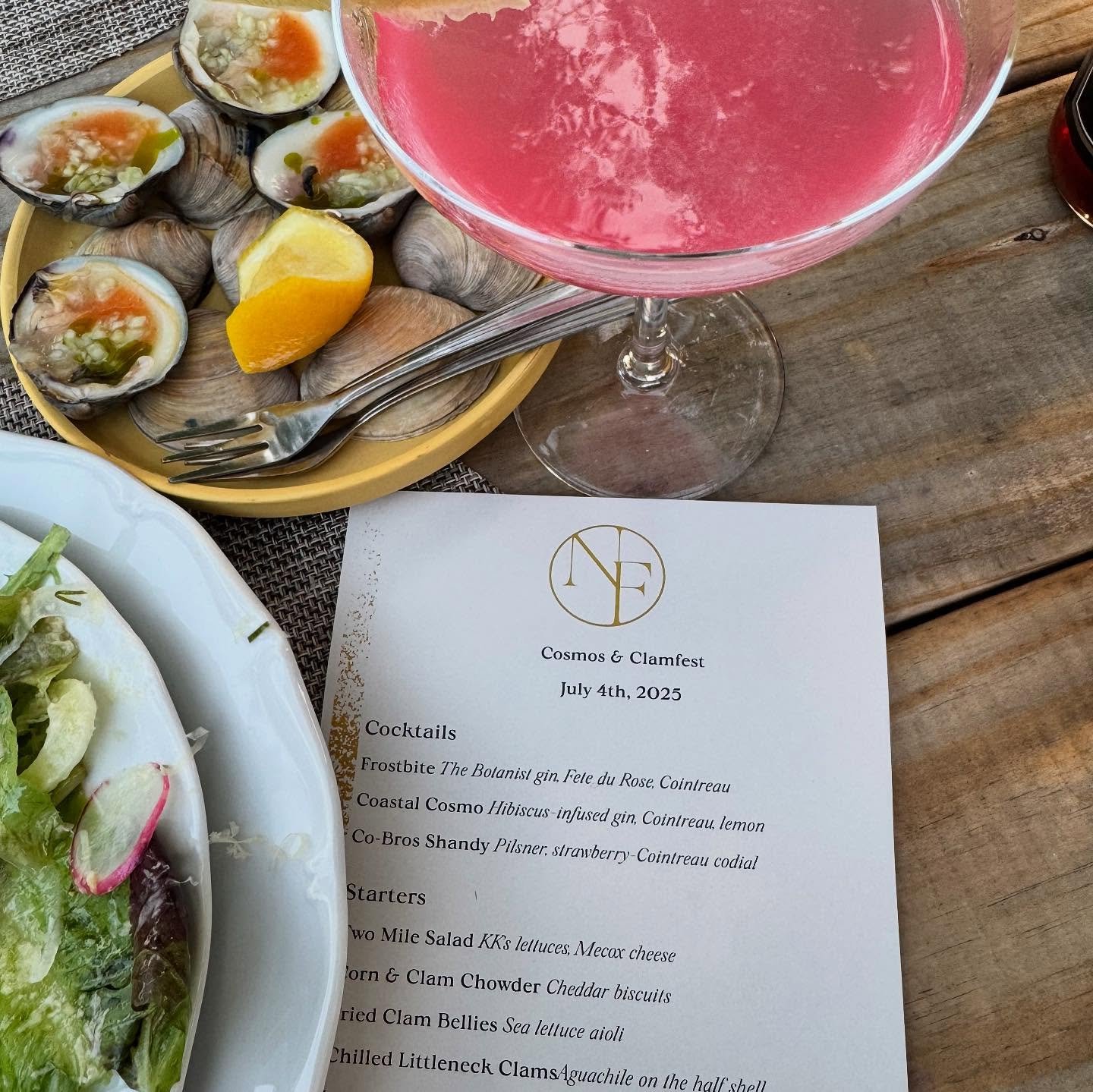 Cosmos &amp; Clams across the street at the beautiful @northforktable - ❤️