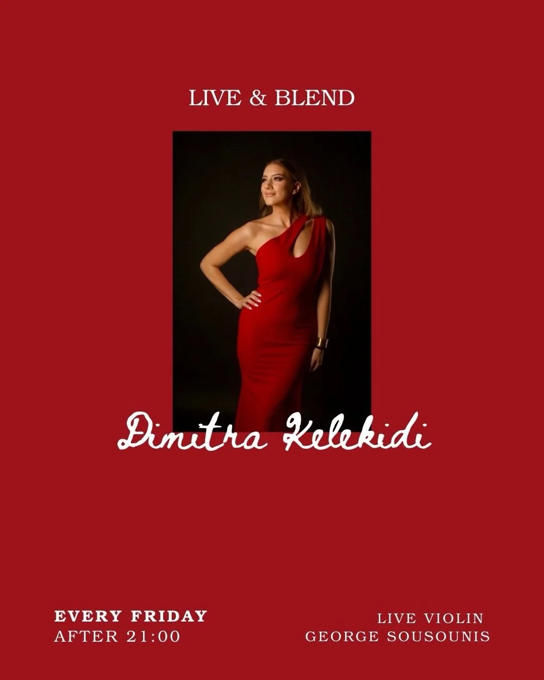 Fridays hit different at Blends.
Live music, curated cocktails, standout plates, and the unforgettable voice of @dimitra_kelekidi_ with George Sousounis on violin.
Every Friday | 21:00+