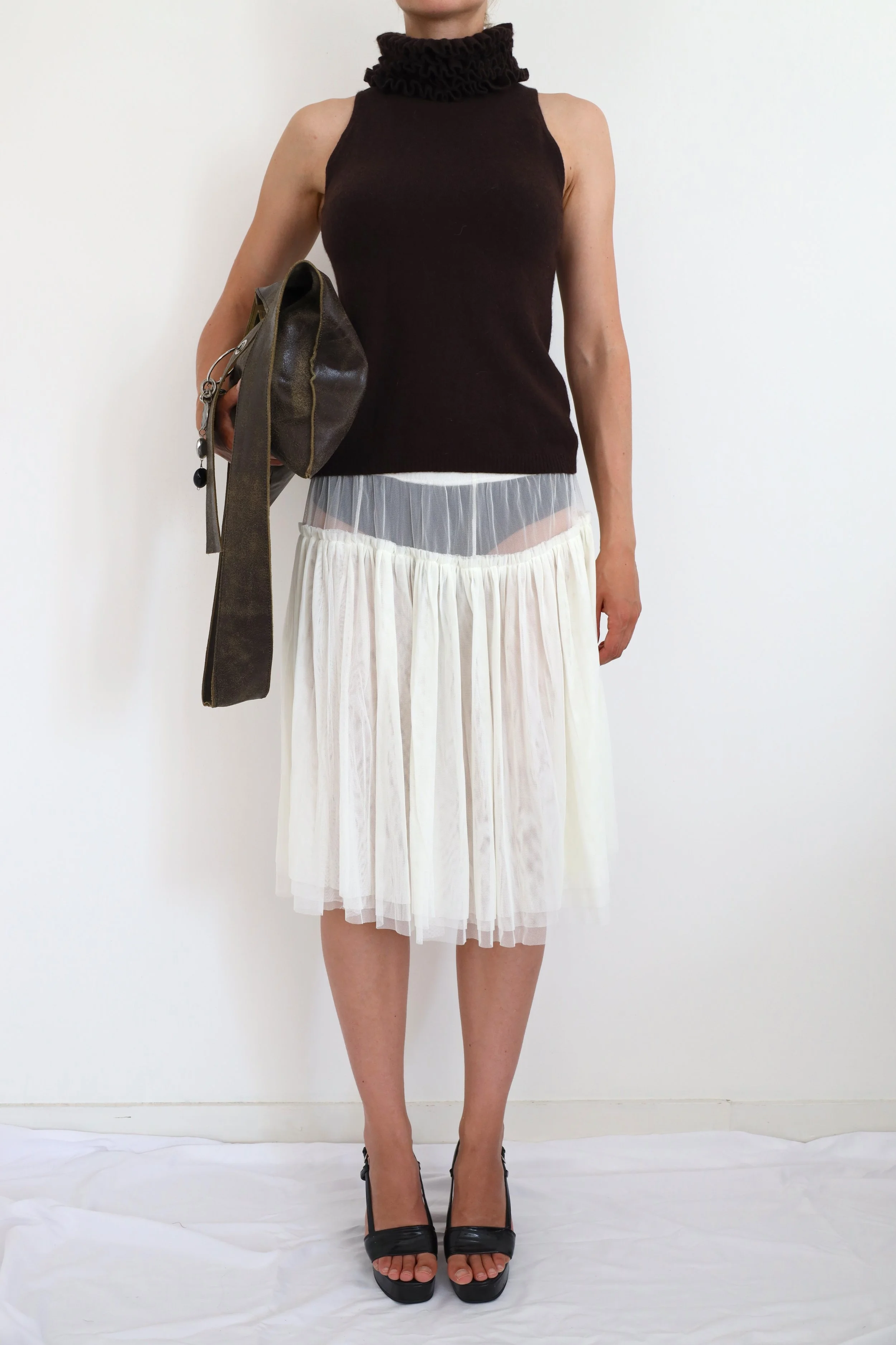 SHEER MIDI SKIRT