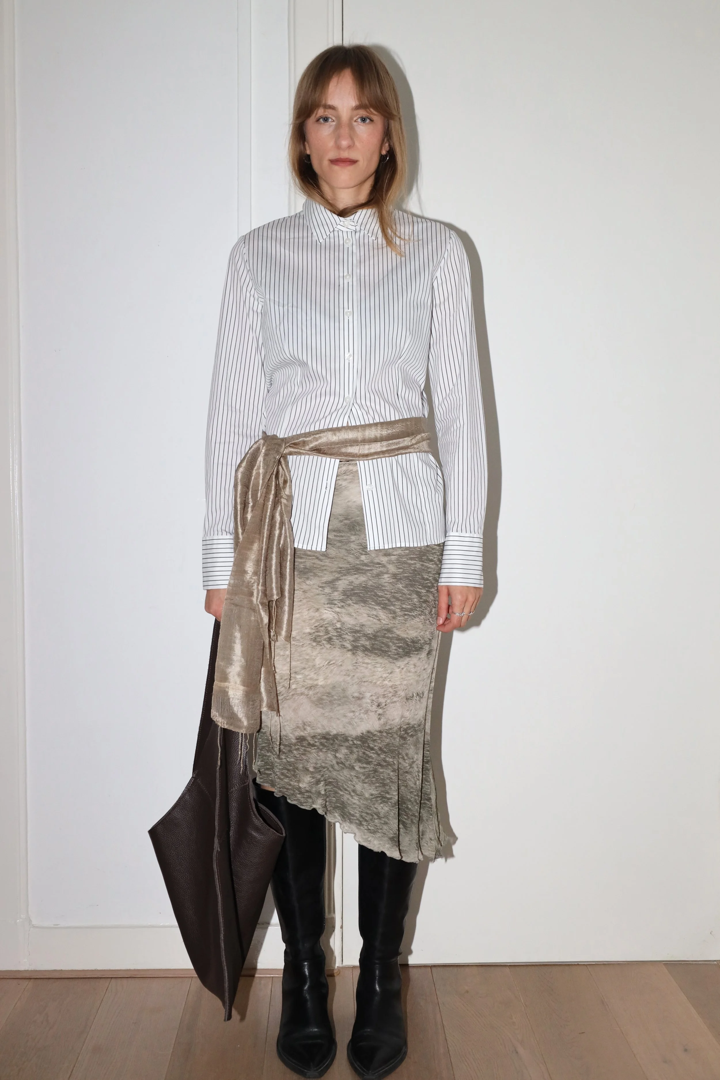 ASYMMETRICAL PRINT SKIRT