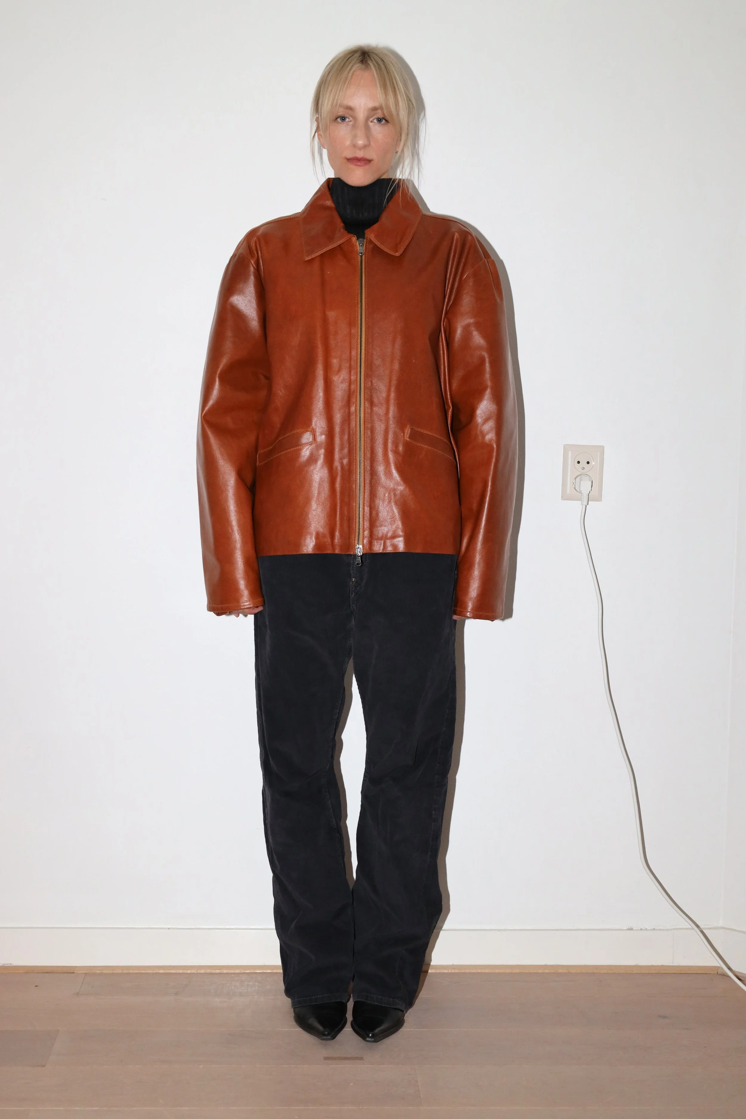 BOXY LEATHER JACKET