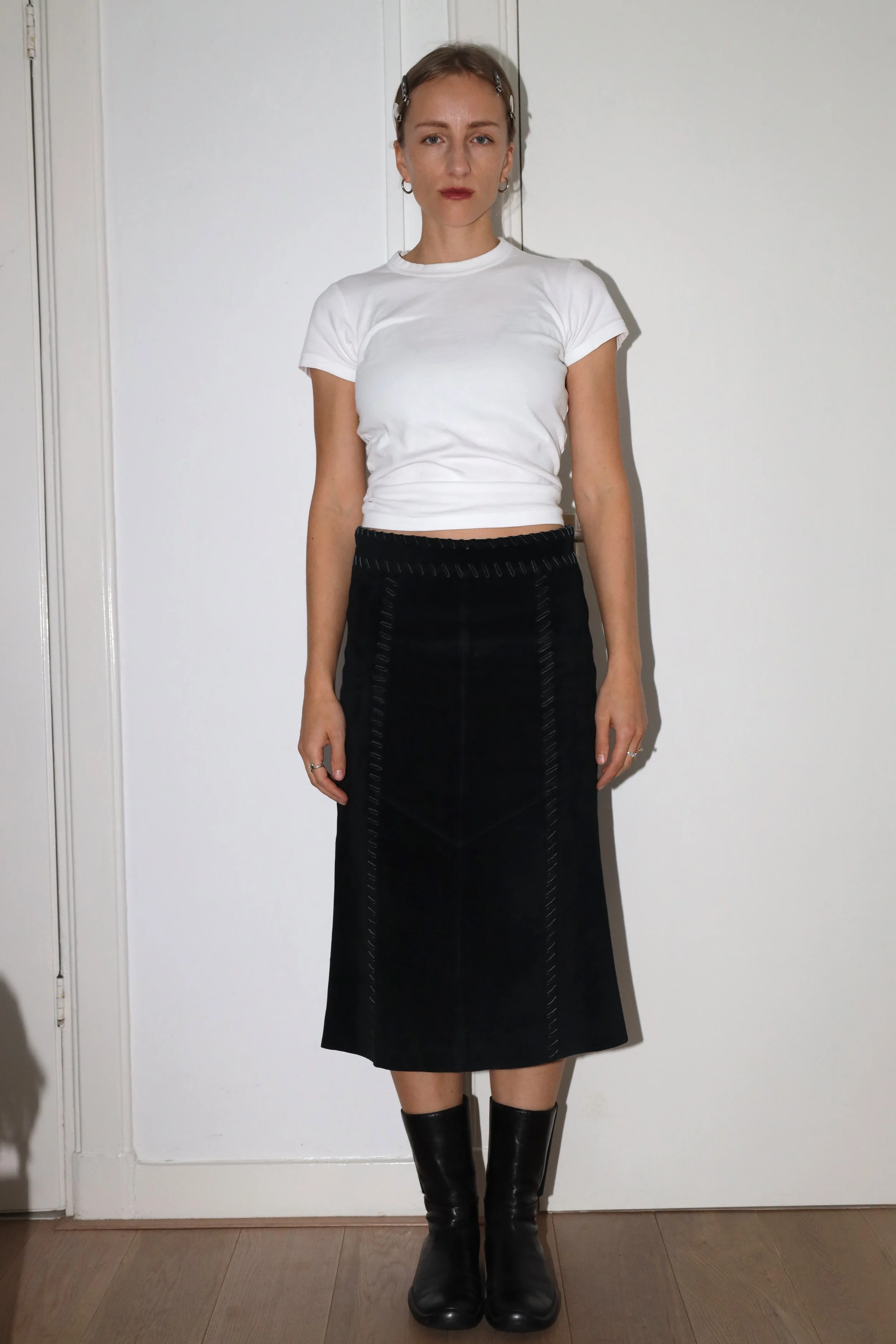 SUEDE MIDI SKIRT
