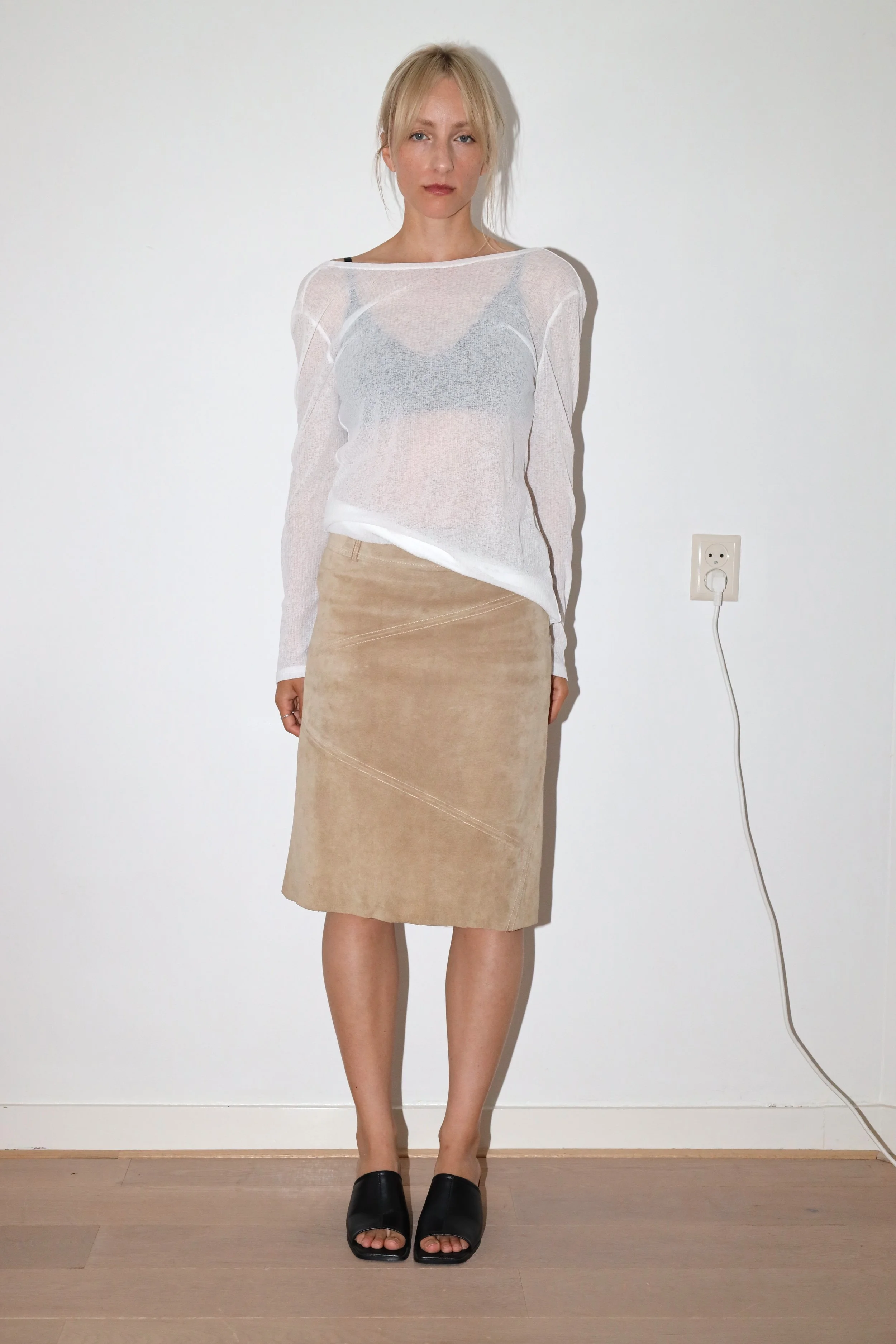 SUEDE MIDI SKIRT