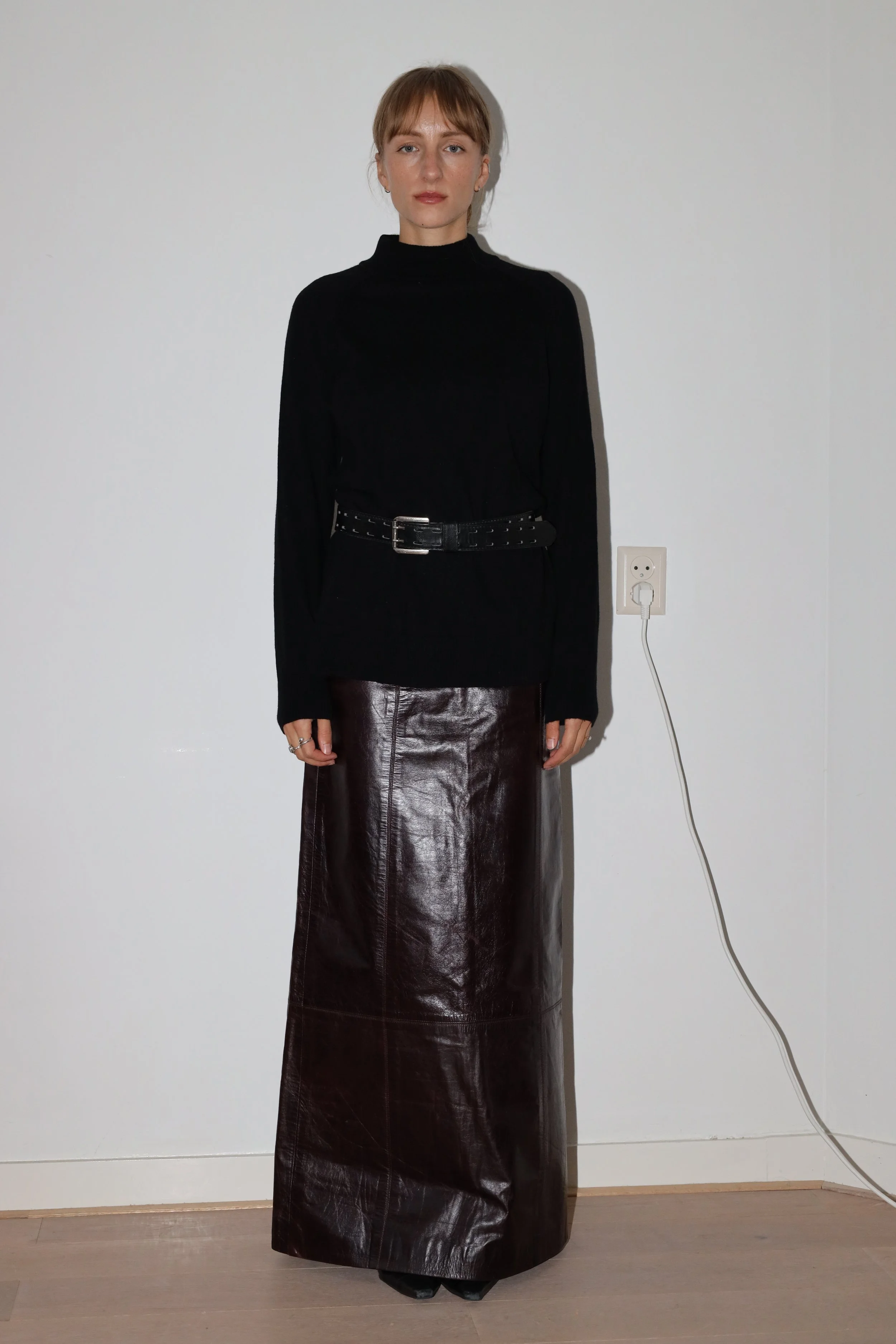 LEATHER MAXI SKIRT