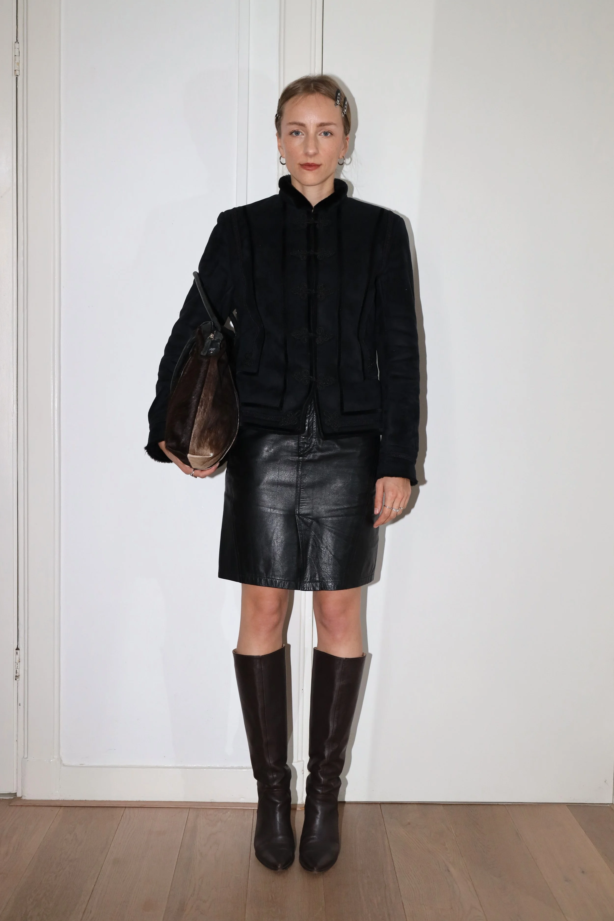 FAUX FUR VELVET JACKET