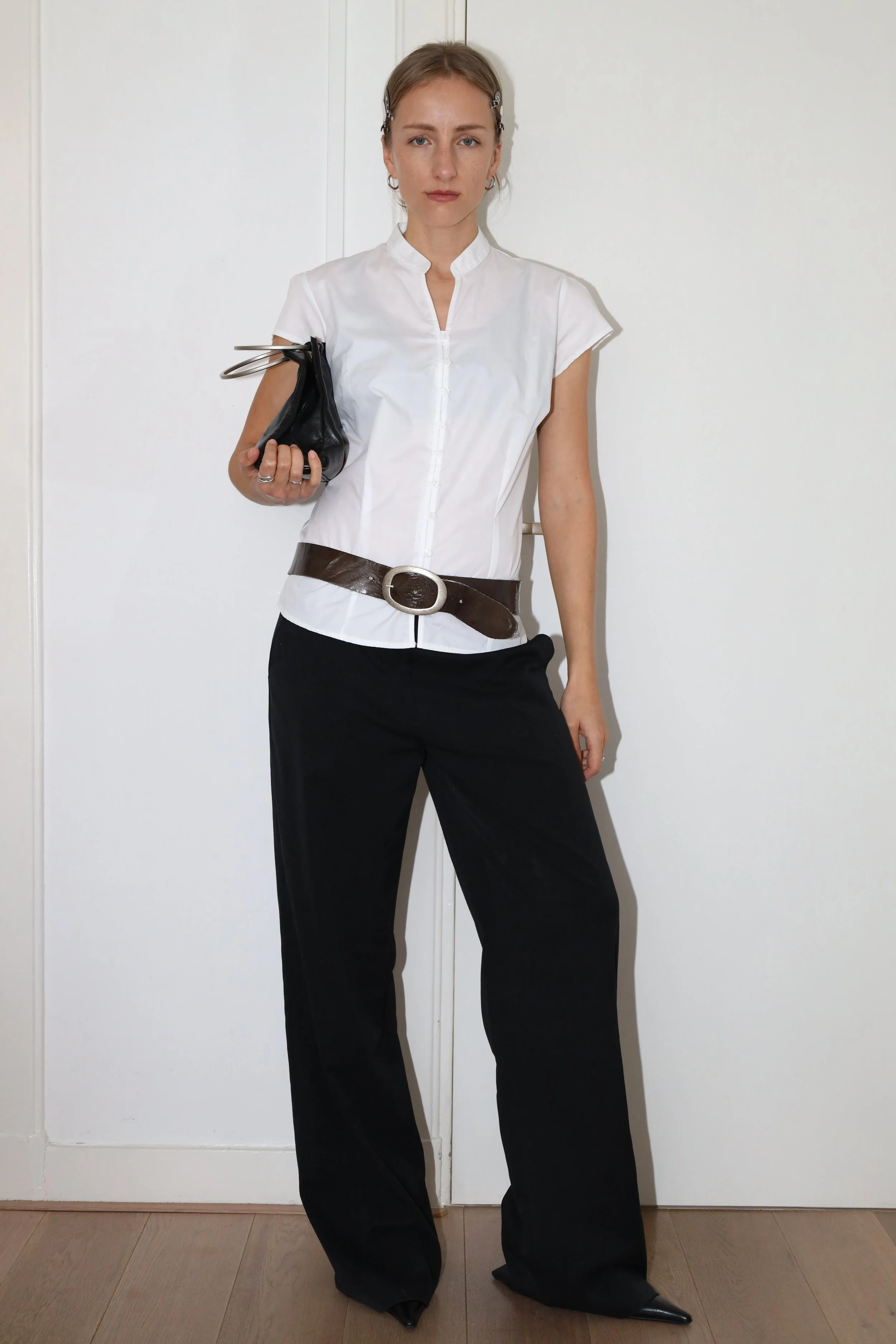 MANDARIN COLLAR BLOUSE