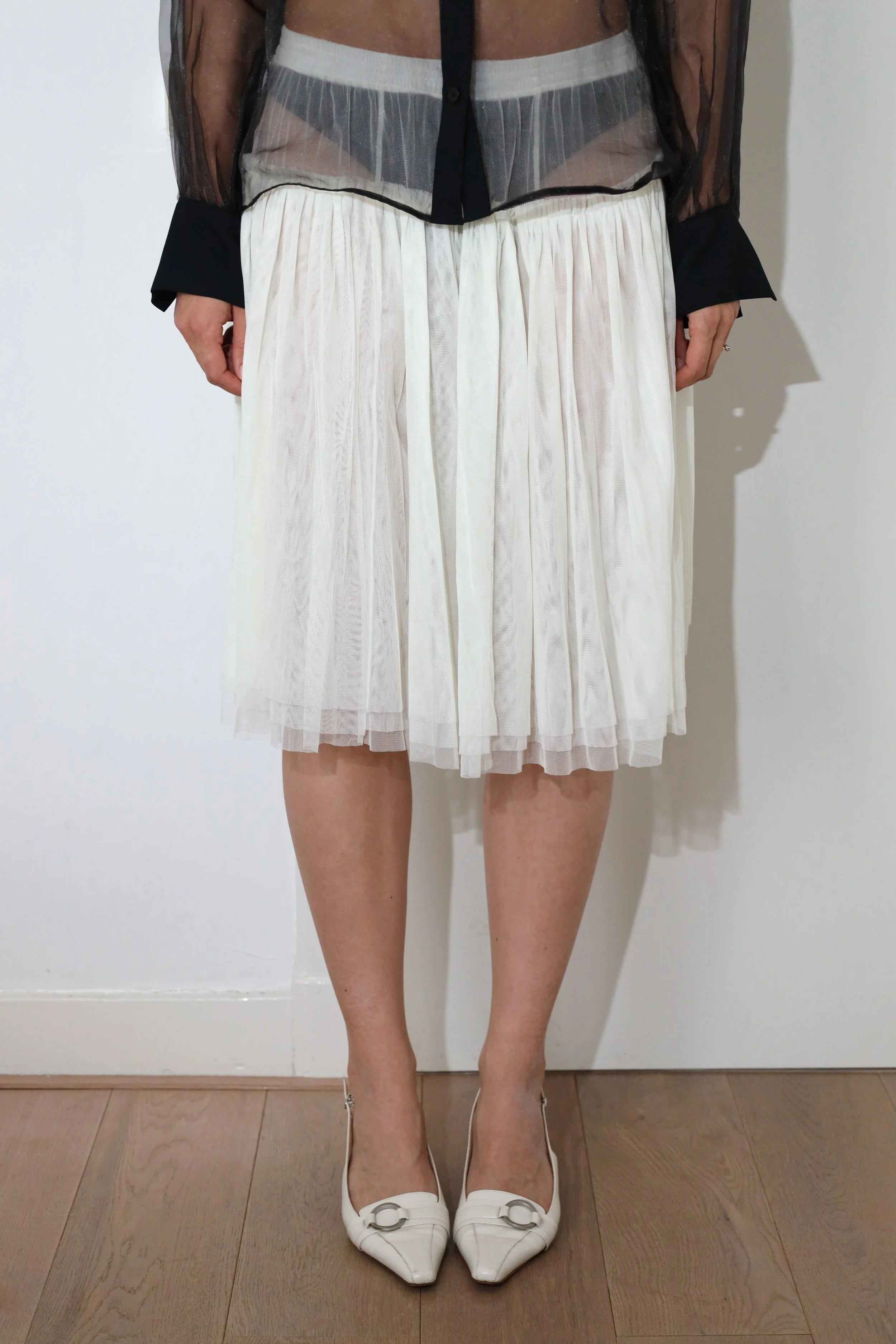 SHEER MIDI SKIRT