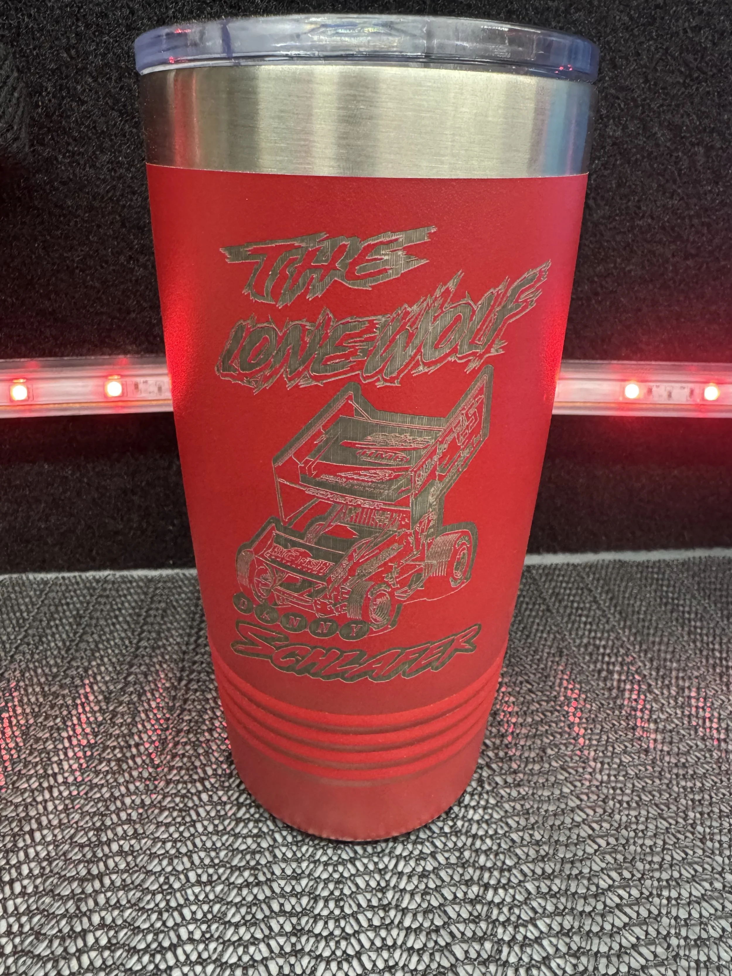 Danny/Lonewolf - Red 20 ounce Tumbler with Slider