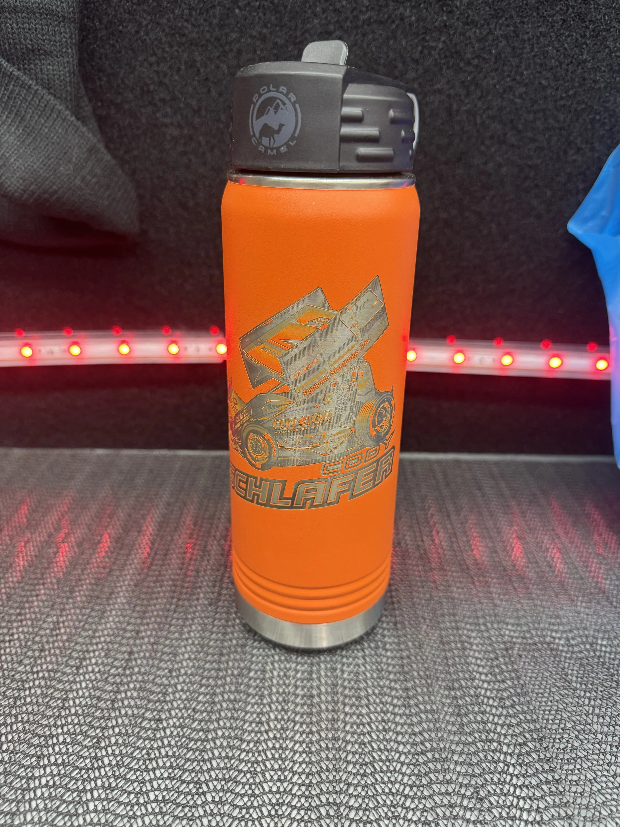 Cody #52 car - Orange 20 ounce Water Bottle