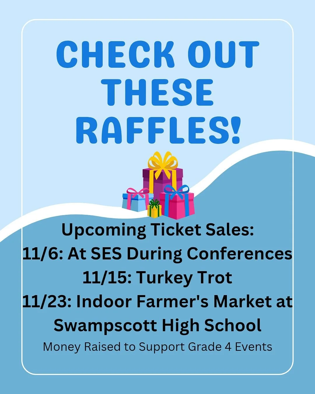 🎟️ Swipe to check out the upcoming raffles to support the SES 4th Grade Class! 

...and many more raffle items! Not all are listed here!! 

#sespto #fourthgradefundraiser