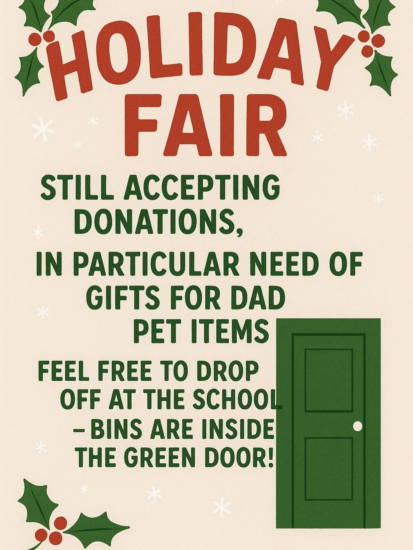 Heading into day THREE of our holiday fair and we&rsquo;re looking for itens for Dads &amp; Pets! Spread the word 🗣️