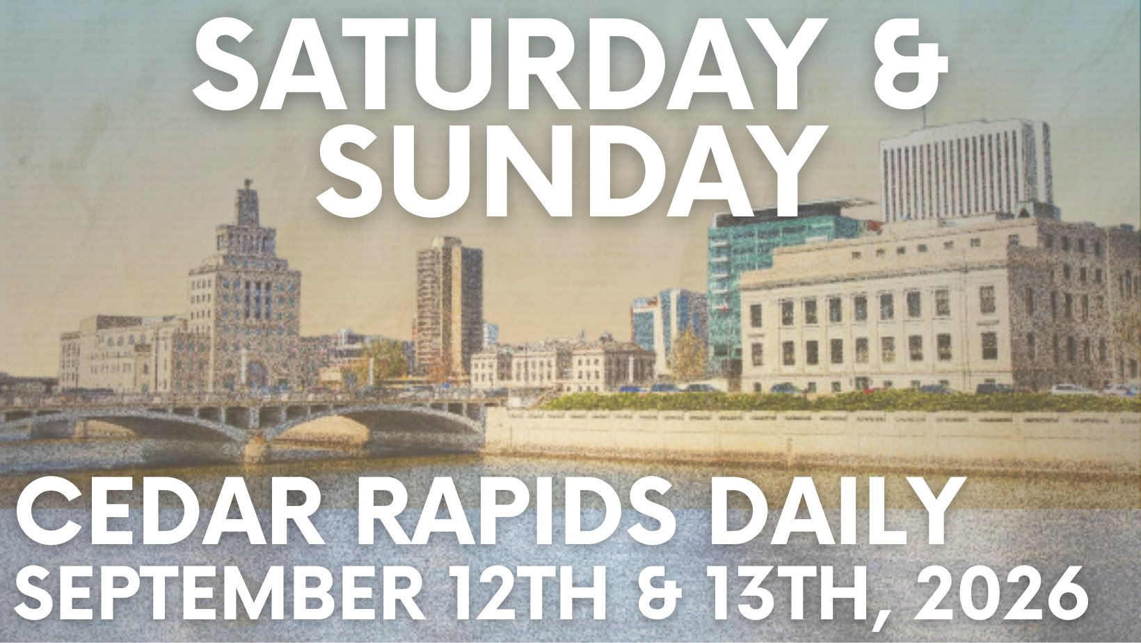 Events for Saturday, September 12th, and Sunday, September 13th, 2026. 