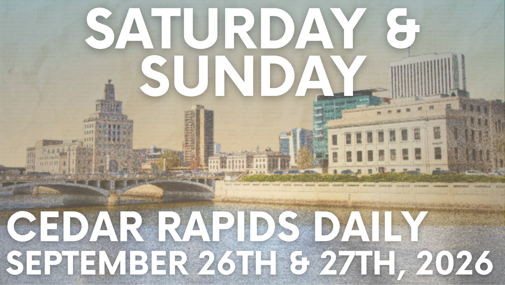 Events for Saturday, September 26th, and Sunday, September 27th, 2026. 