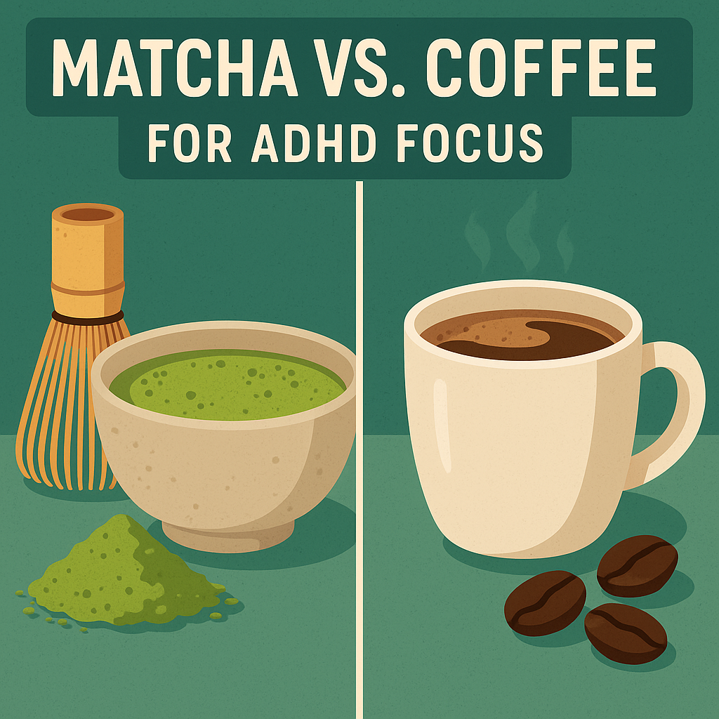 Matcha vs coffee for ADHD focus