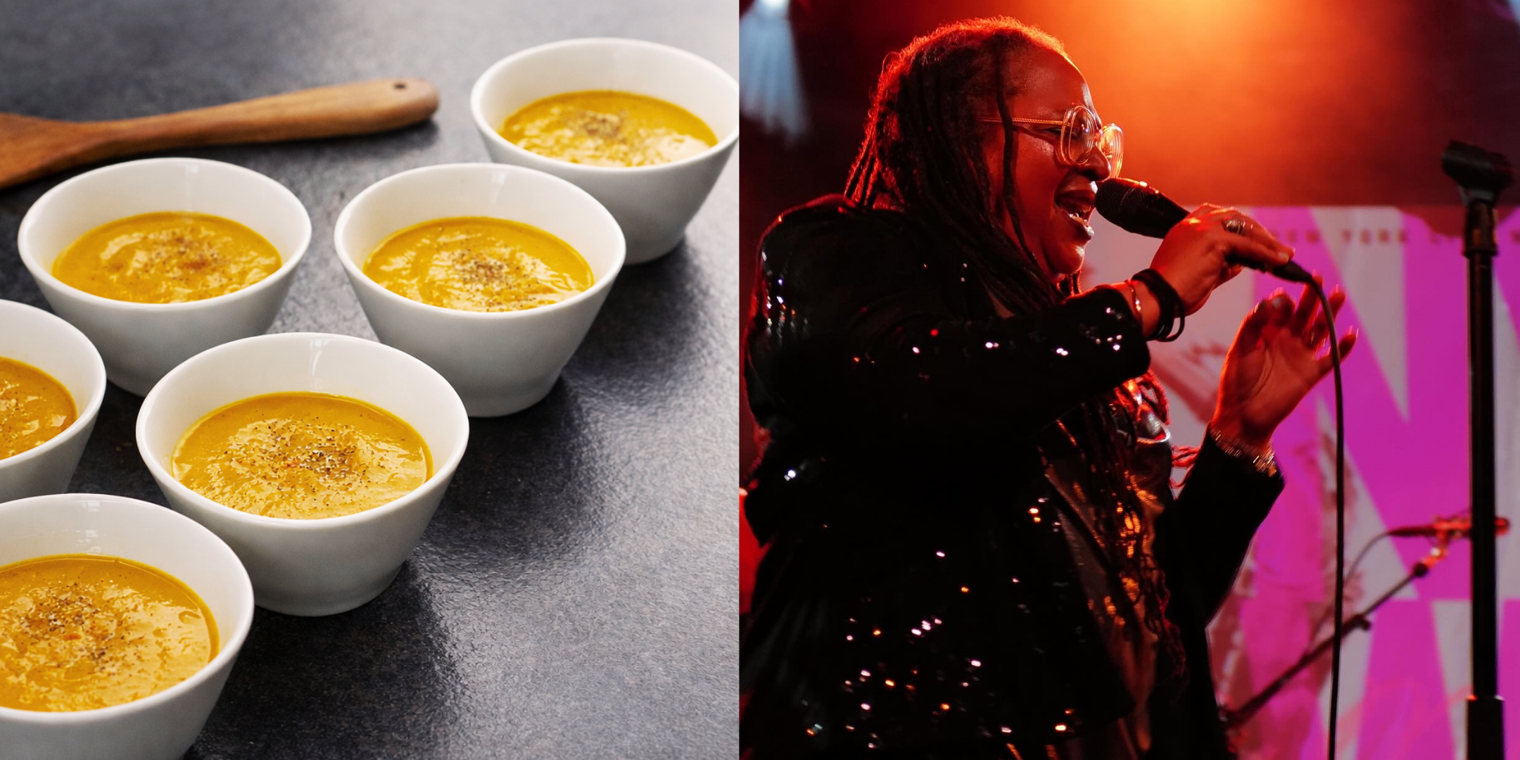 WARM EMBRACE: FAY VICTOR’S  ISLAND WELCOME COCONUT PUMPKIN SOUP IN A BOWL