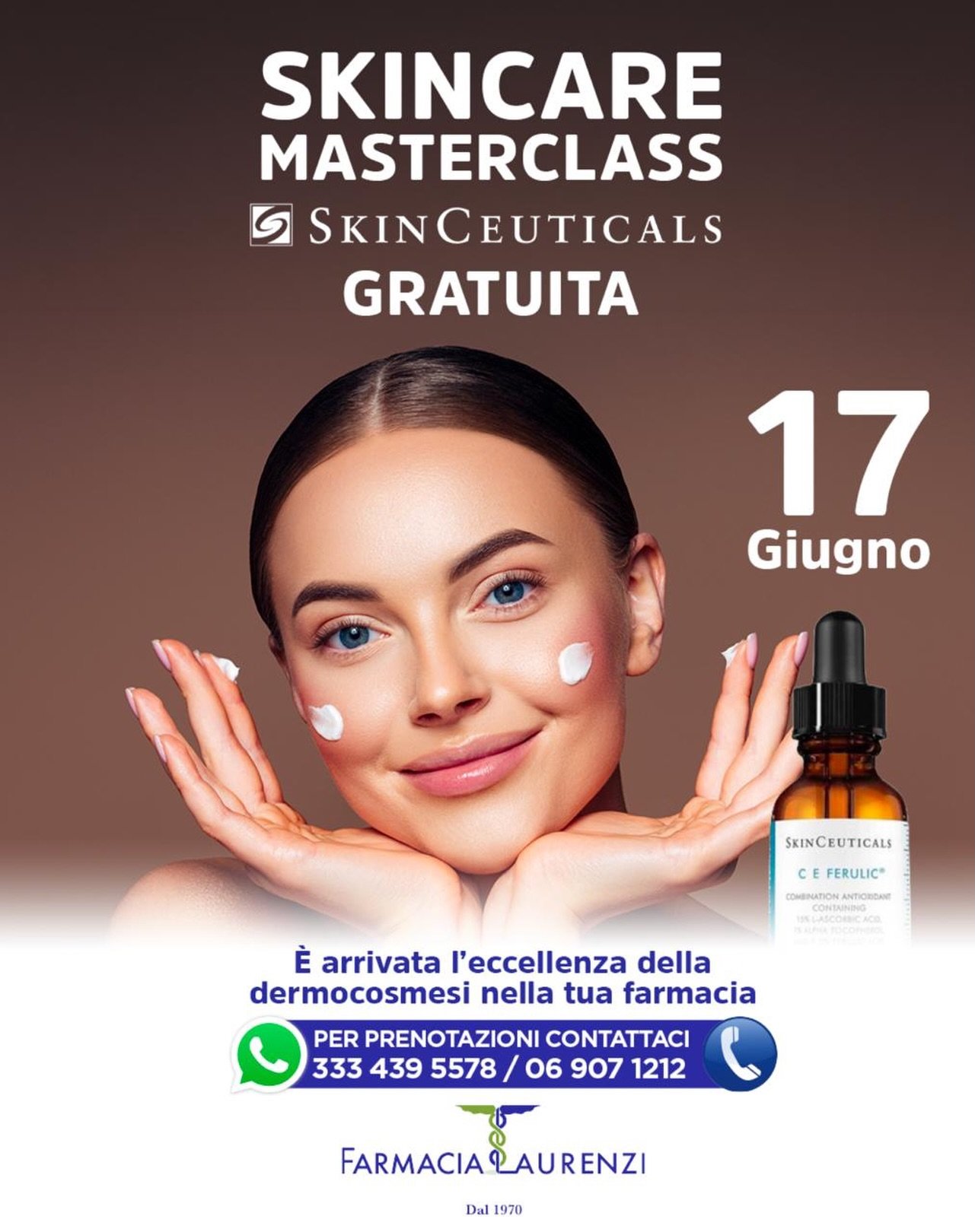 La tua pelle merita il meglio! 💙

Ti aspettiamo presso la Farmacia Laurenzi per una giornata dedicata alla bellezza e alla salute della pelle insieme agli esperti SkinCeuticals.

Scoprirai:
✔️ Consigli personalizzati per la tua skincare routine
✔️ I