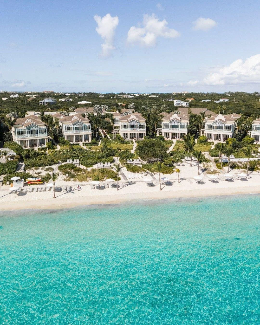Grace Bay gets all the attention in Turks &amp; Caicos.

But when I'm planning trips for clients who want something a little calmer, we usually suggest The Shore Club at Long Bay Beach.

The property? Beautifully spread out across several courtyards 