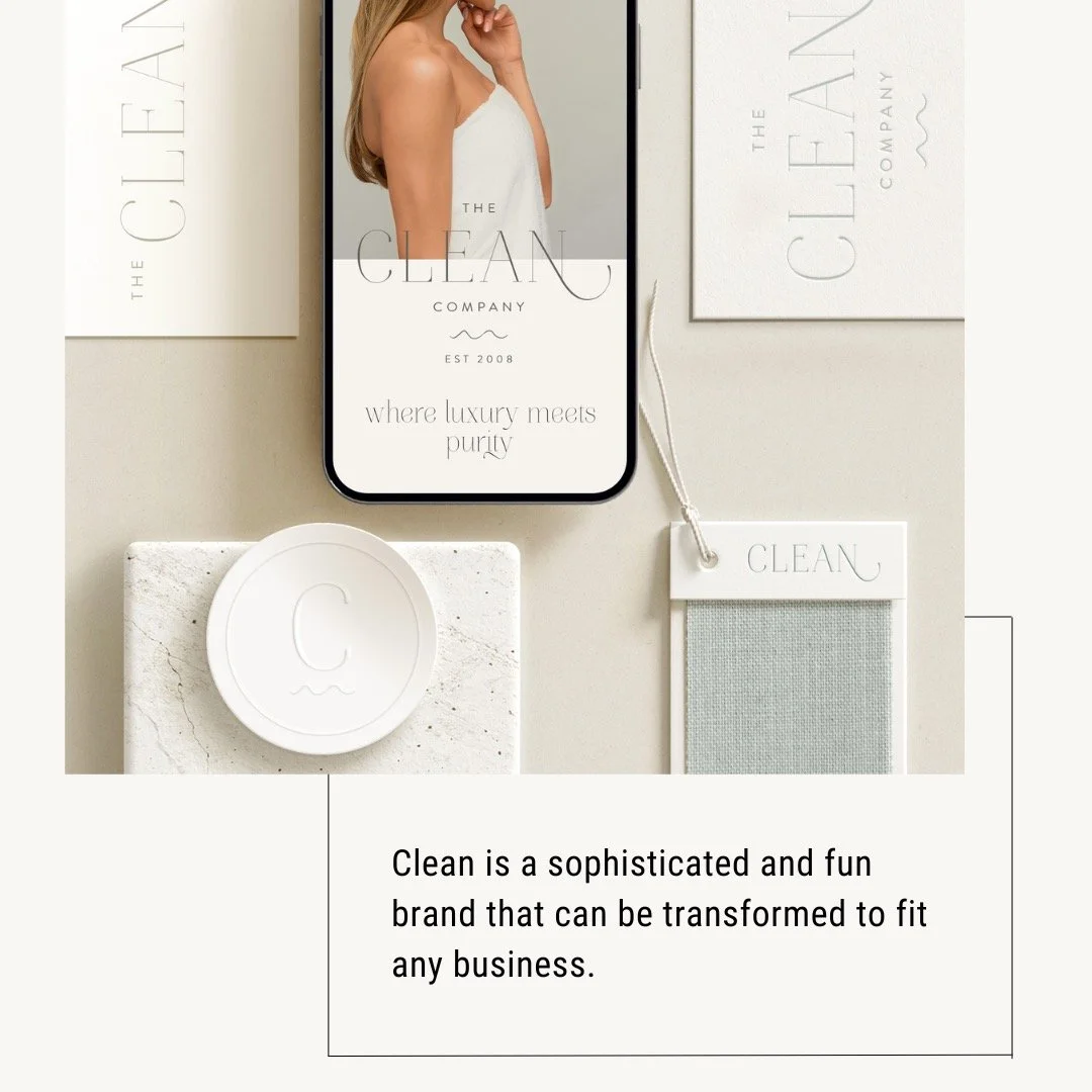 Our fun but sophisticated semi-custom brand is perfect for medical spas, doctors, photographers or any creative business. Available on our website, and only 5 will be sold!