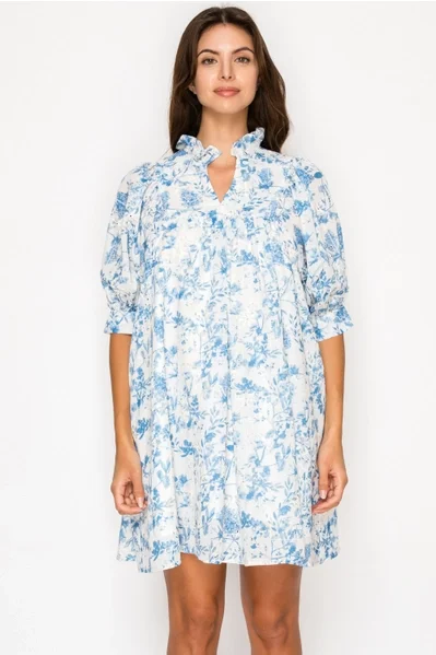 Indigo Veil Short Dress